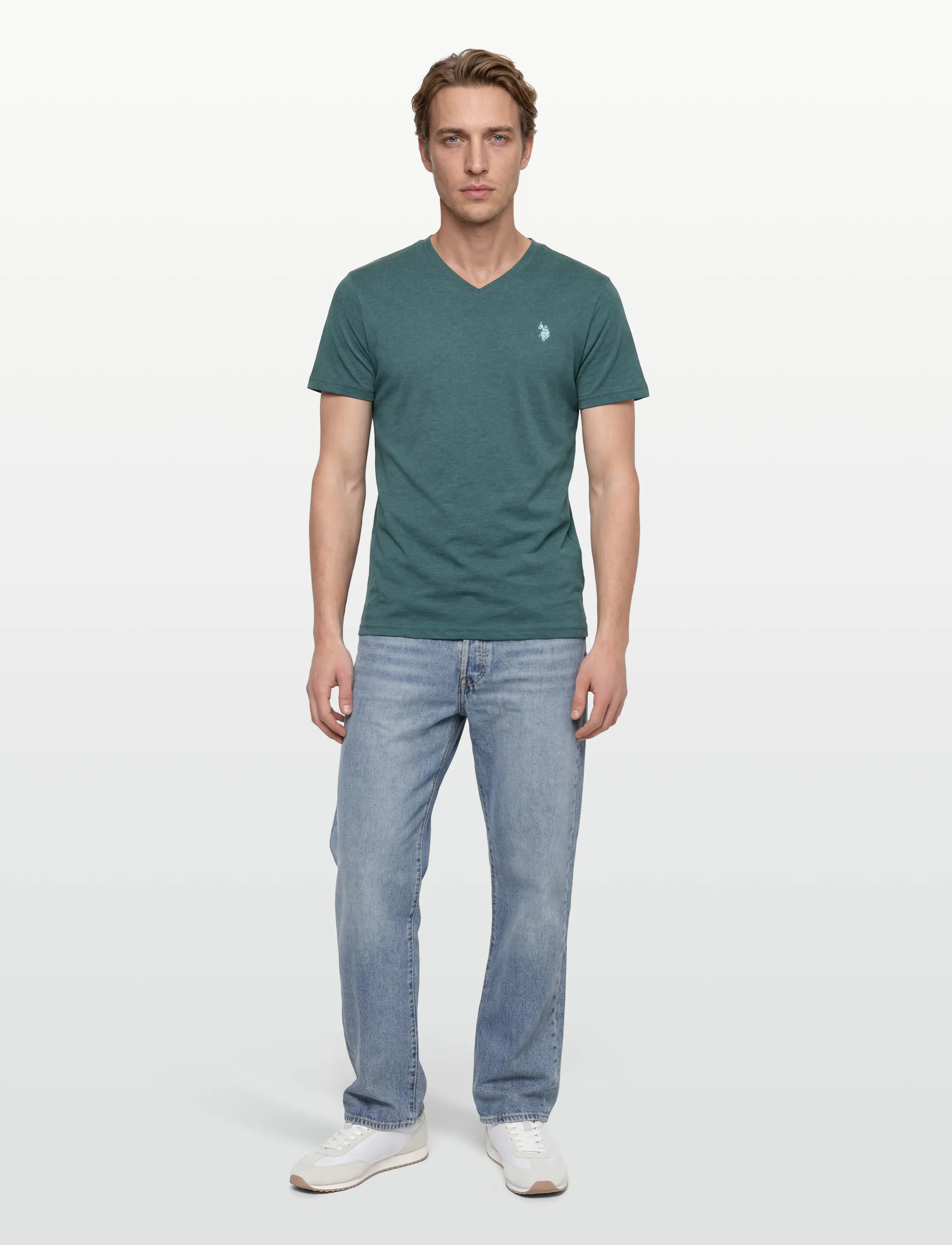 U.S. Polo Assn. Uspa T-Shirt V-Neck Cem Men, L, Blue, T-Shirts > Kortærmede, Herre