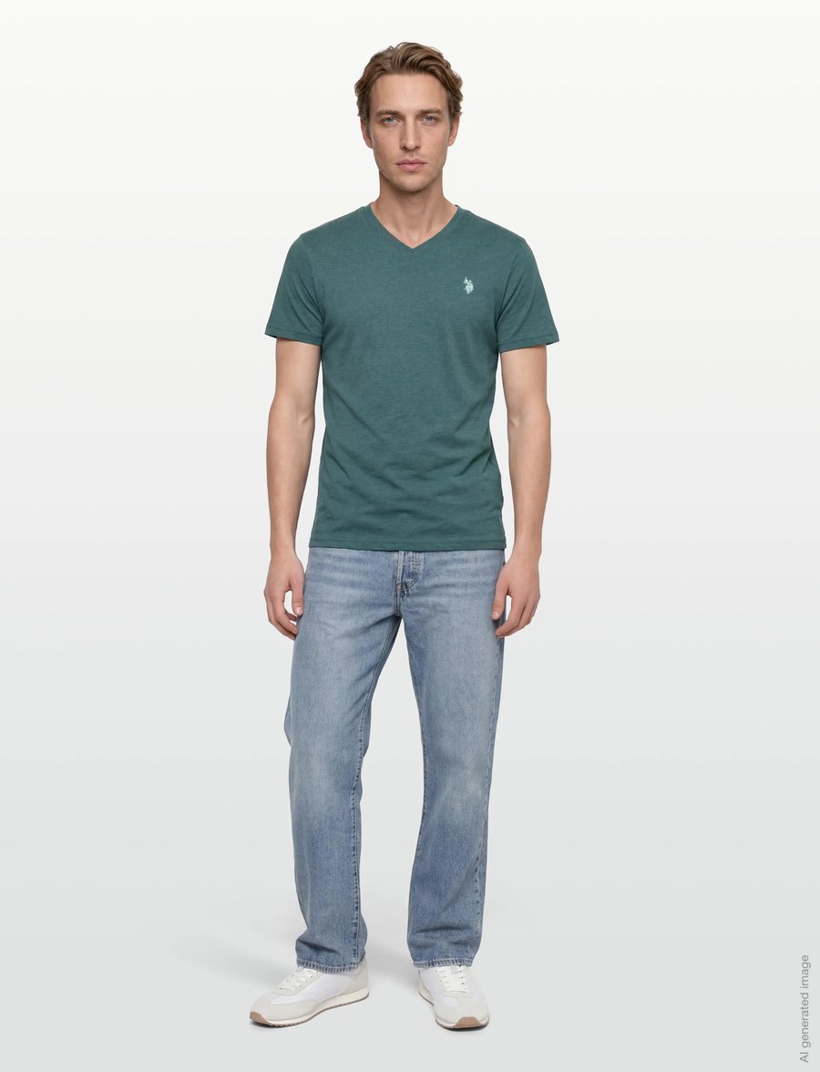 U.S. Polo Assn. - USPA T-Shirt V-Neck Cem Men - t-shirts à encolure en v - 19-4517tcx mediterranea melang - 0