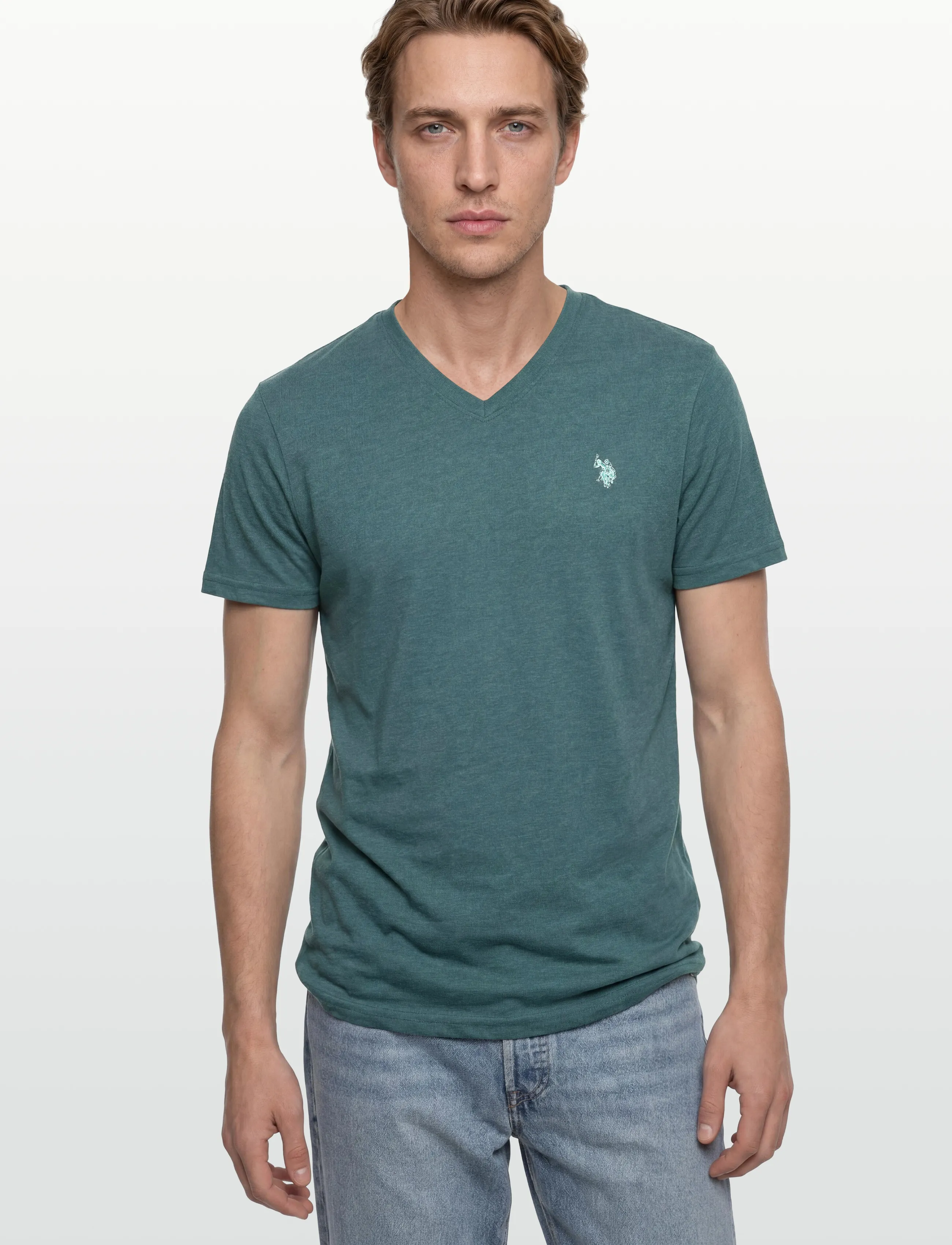 U.S. Polo Assn. - USPA T-Shirt V-Neck Cem Men - t-shirts à encolure en v - 19-4517tcx mediterranea melang - 3