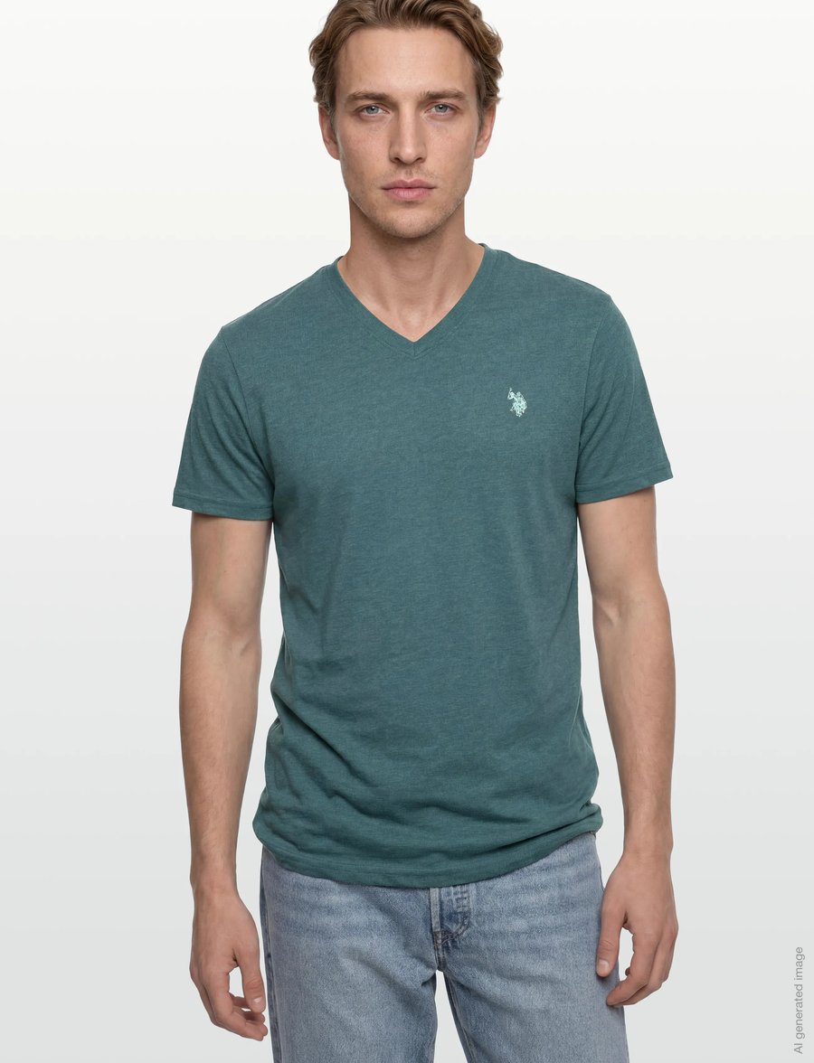 U.S. Polo Assn. - USPA T-Shirt V-Neck Cem Men - t-shirts à encolure en v - 19-4517tcx mediterranea melang - 3