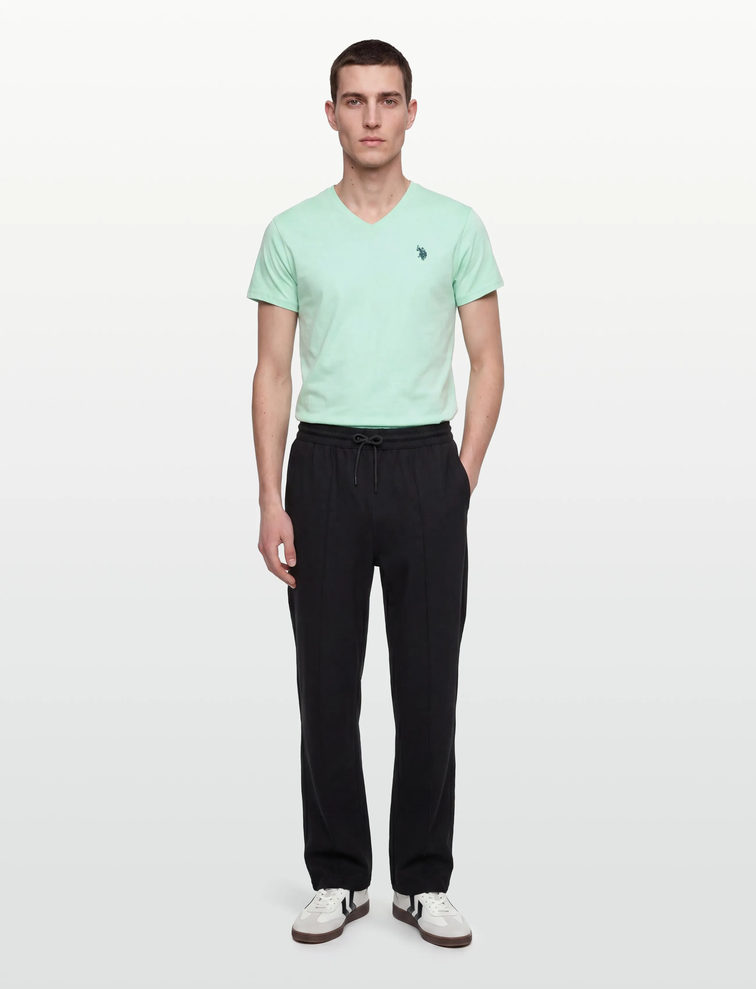 U.S. Polo Assn. Uspa T-Shirt V-Neck Cem Men, S, Green, T-Shirts > Kortærmede, Herre