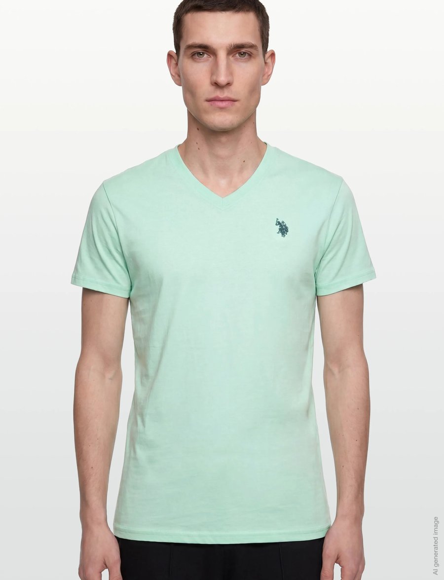 U.S. Polo Assn. - USPA T-Shirt V-Neck Cem Men - t-shirts mit v-ausschnitt - 13-5409tcx yucca - 3