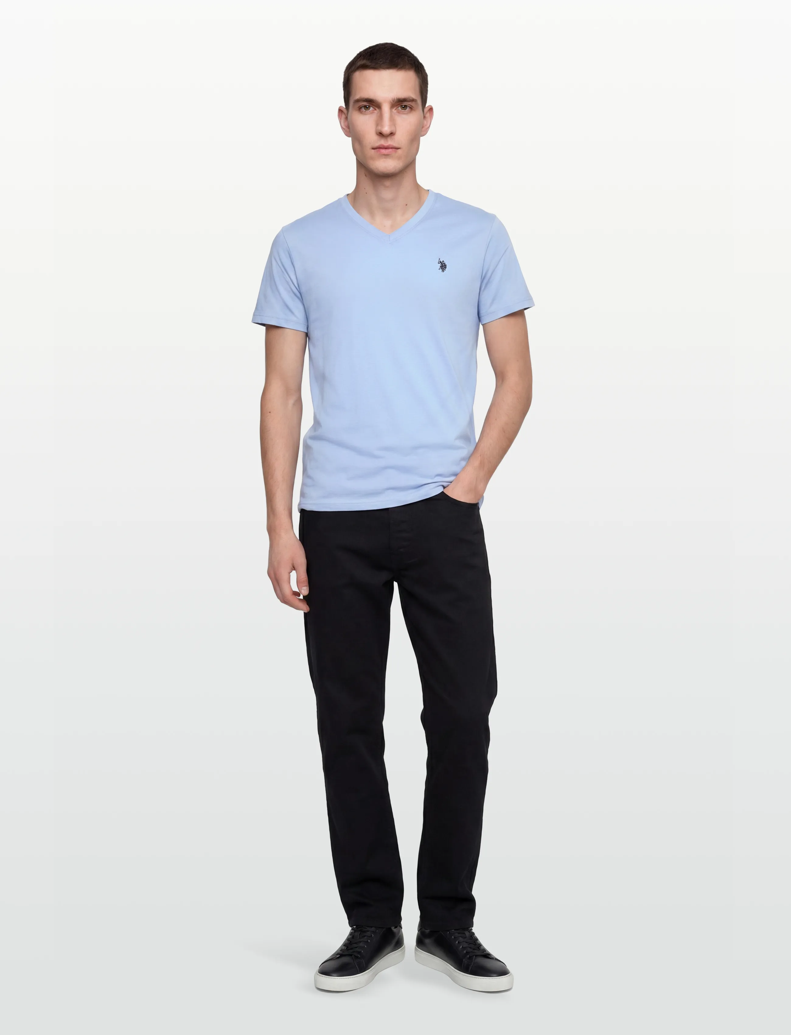 U.S. Polo Assn. Uspa T-Shirt V-Neck Cem Men, M, Blue, T-Shirts > Kortærmede, Herre