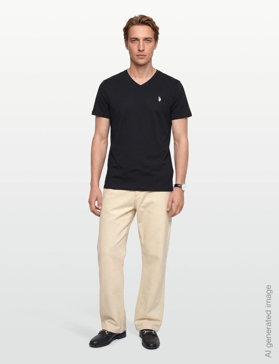 U.S. Polo Assn. - USPA T-Shirt V-Neck Cem Men - t-shirts mit v-ausschnitt - tap shoe - 0
