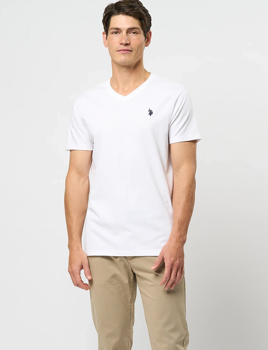 U.S. Polo Assn. - USPA T-Shirt V-Neck Cem Men - v-neck t-shirts - white - 0