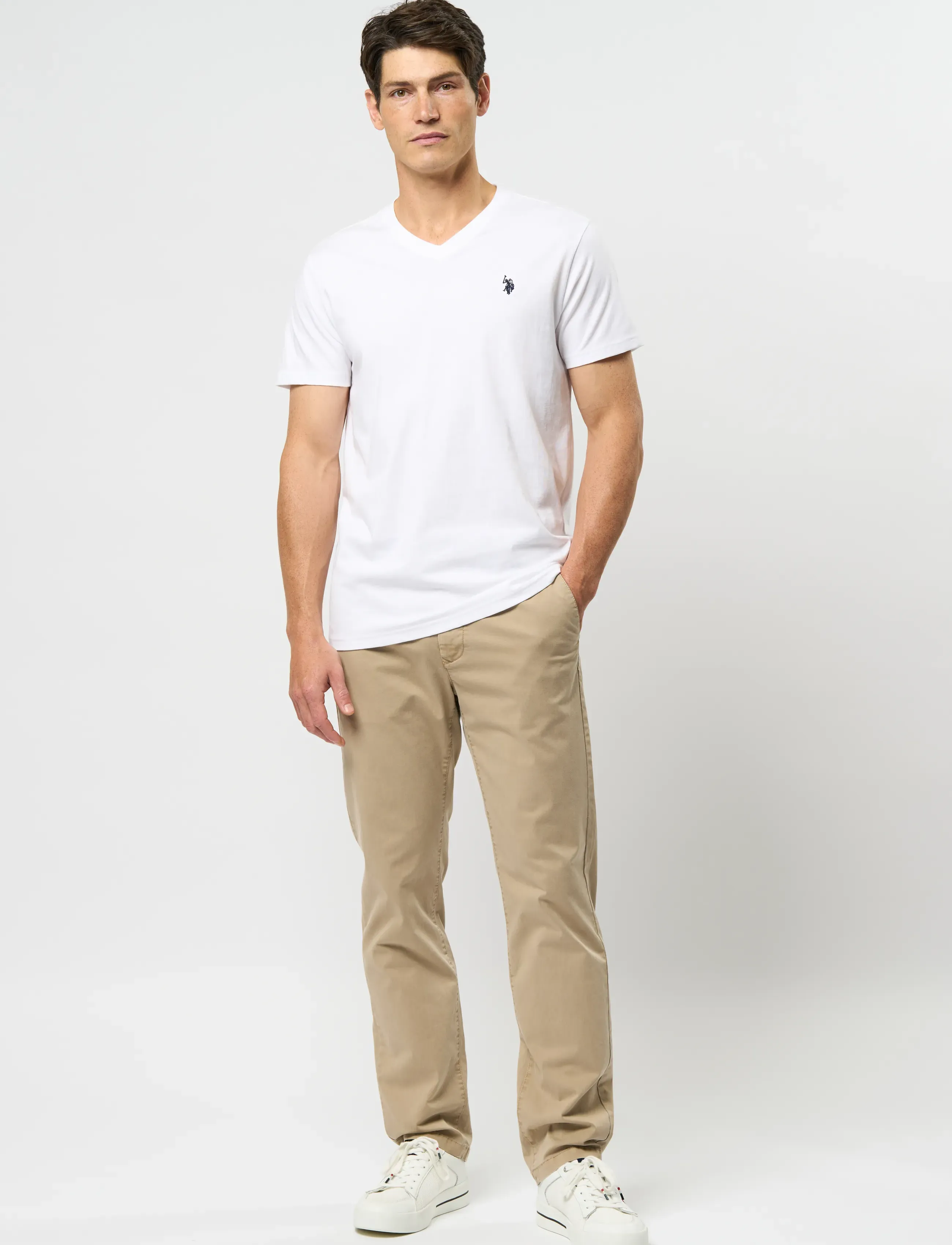 U.S. Polo Assn. - USPA T-Shirt V-Neck Cem Men - v-neck t-shirts - white - 4