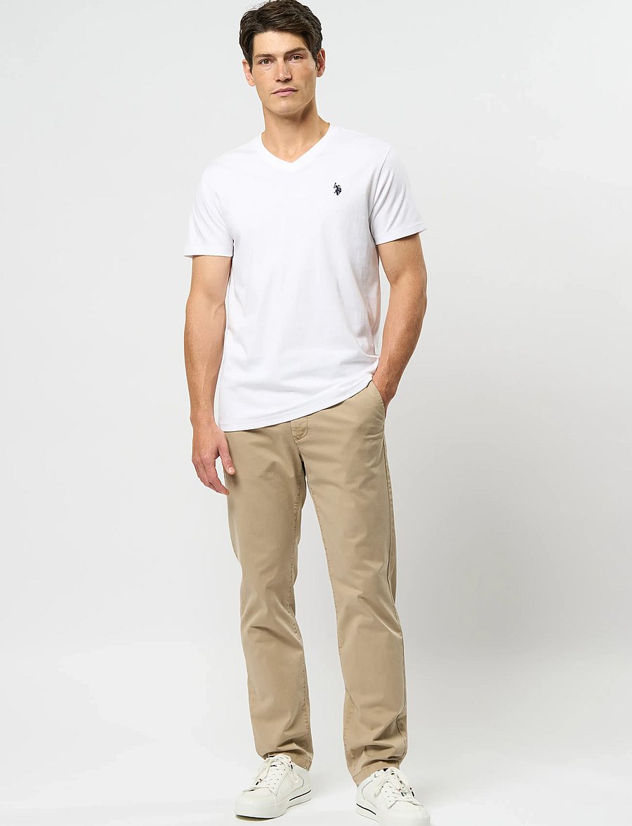 U.S. Polo Assn. - USPA T-Shirt V-Neck Cem Men - v-neck t-shirts - white - 4