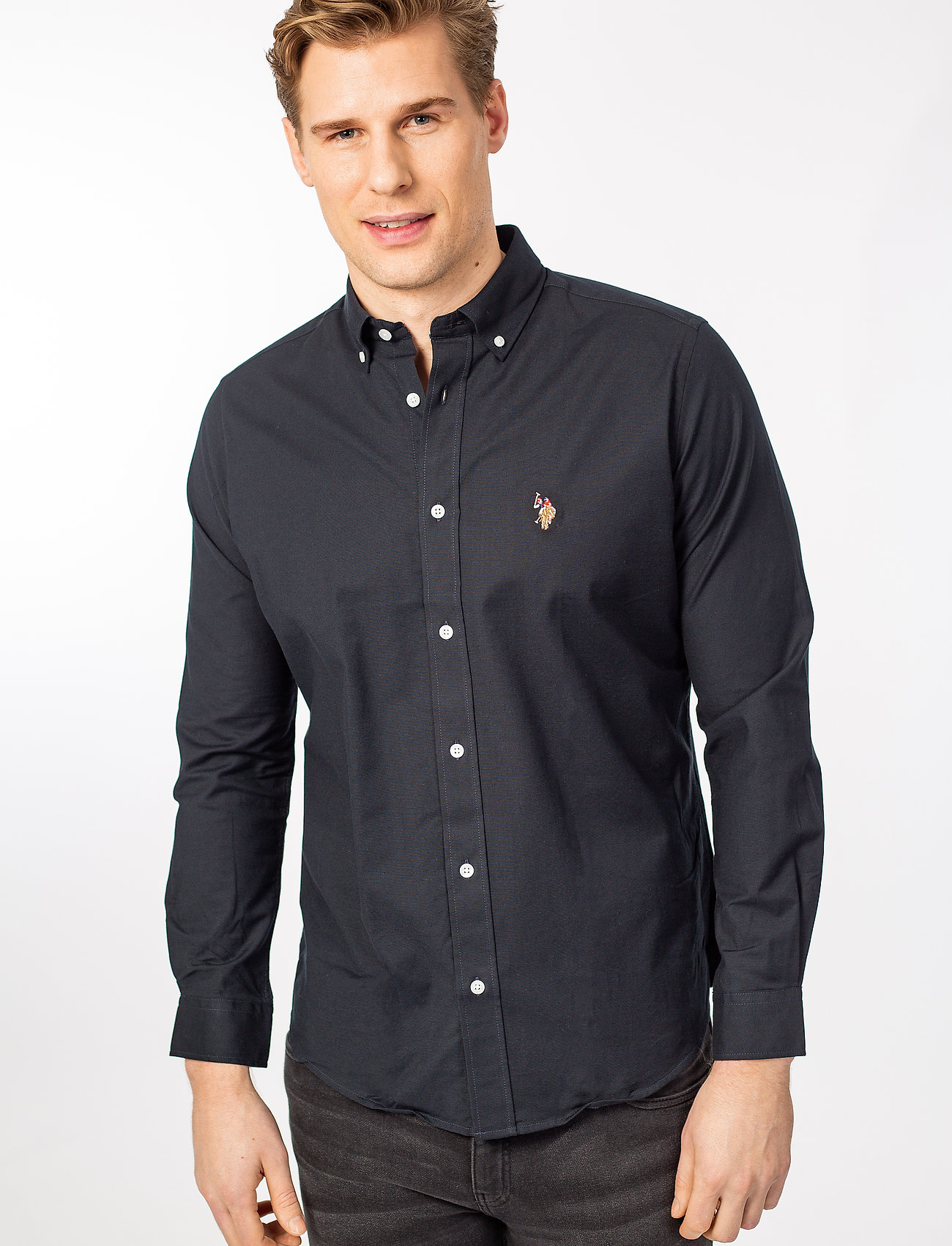 U.S. Polo Assn. Uspa Shirt Flex Calvert Men, S, Shirts, Blau - Casual, Männerswear