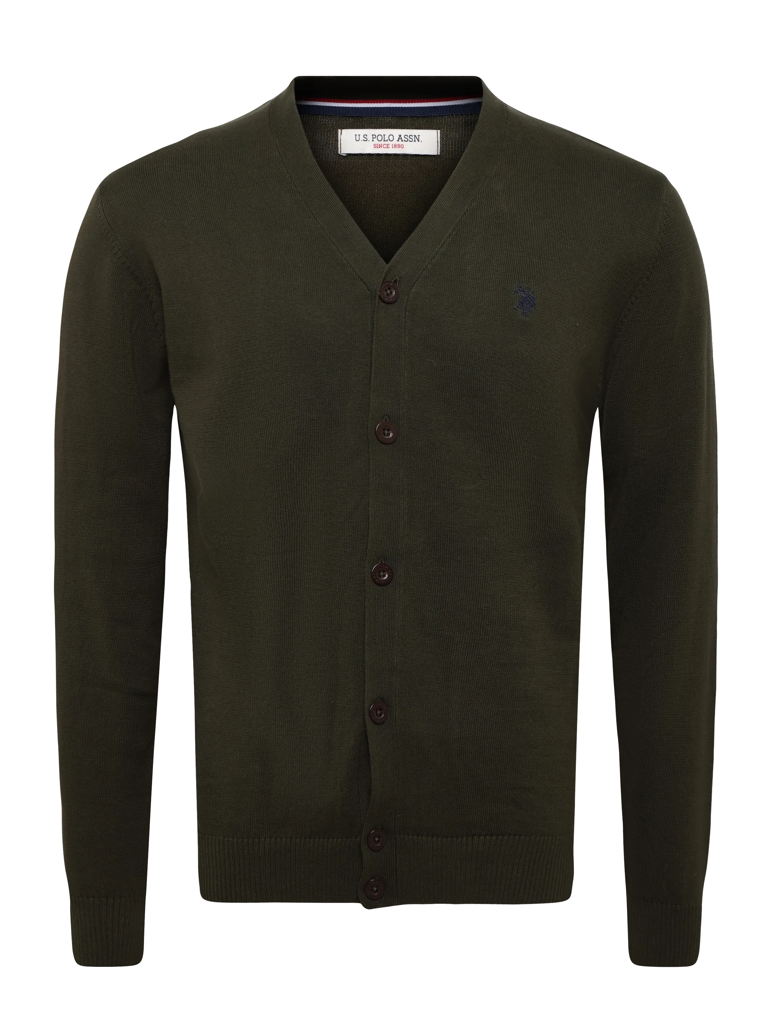 U.S. Polo Assn. USPA Knit Cardigan Dolovan Men - Streetstyle - FOREST NIGHT / green