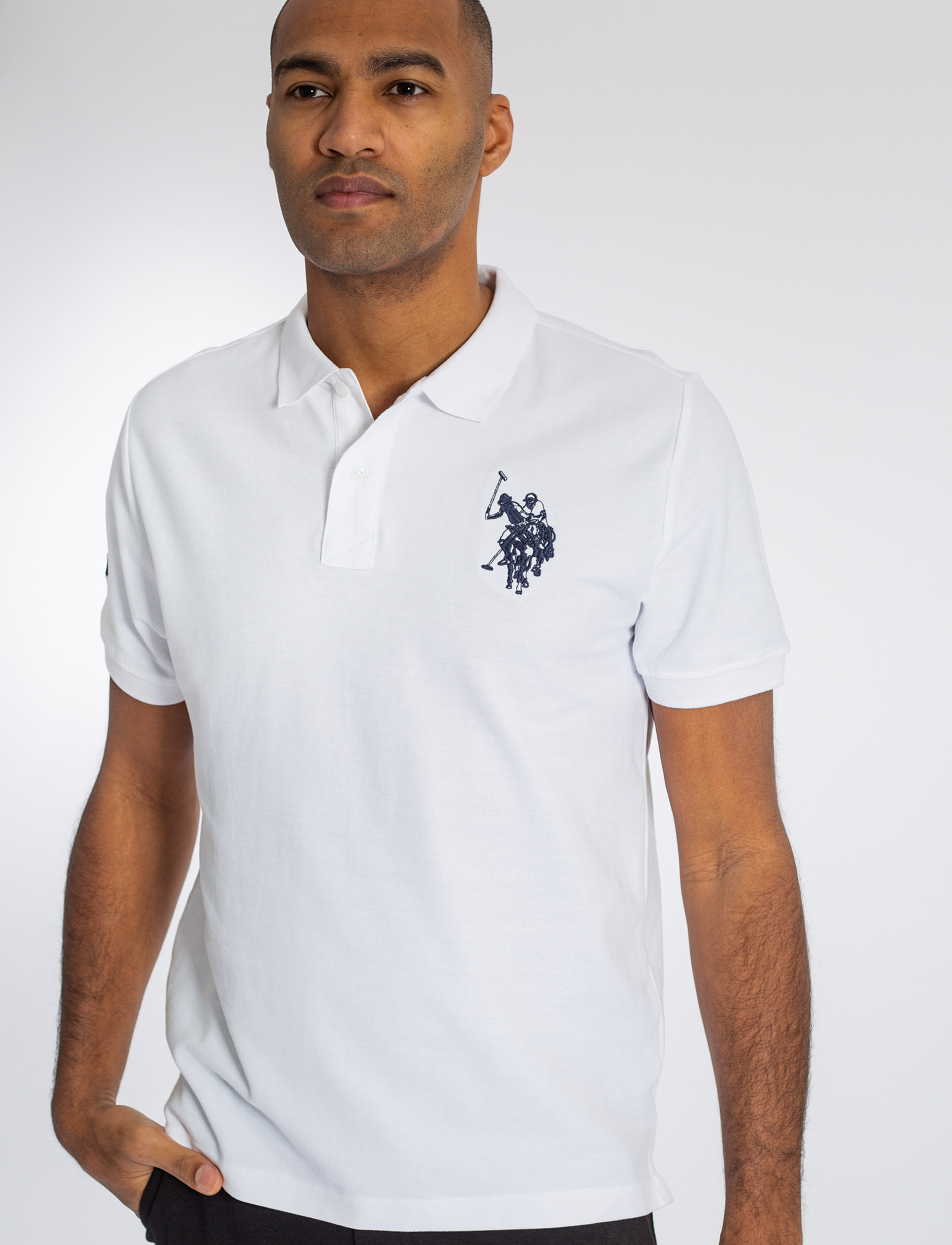U.S. Polo Assn. USPA Polo Alfredo Men - Kortærmede poloer - WHITE / white