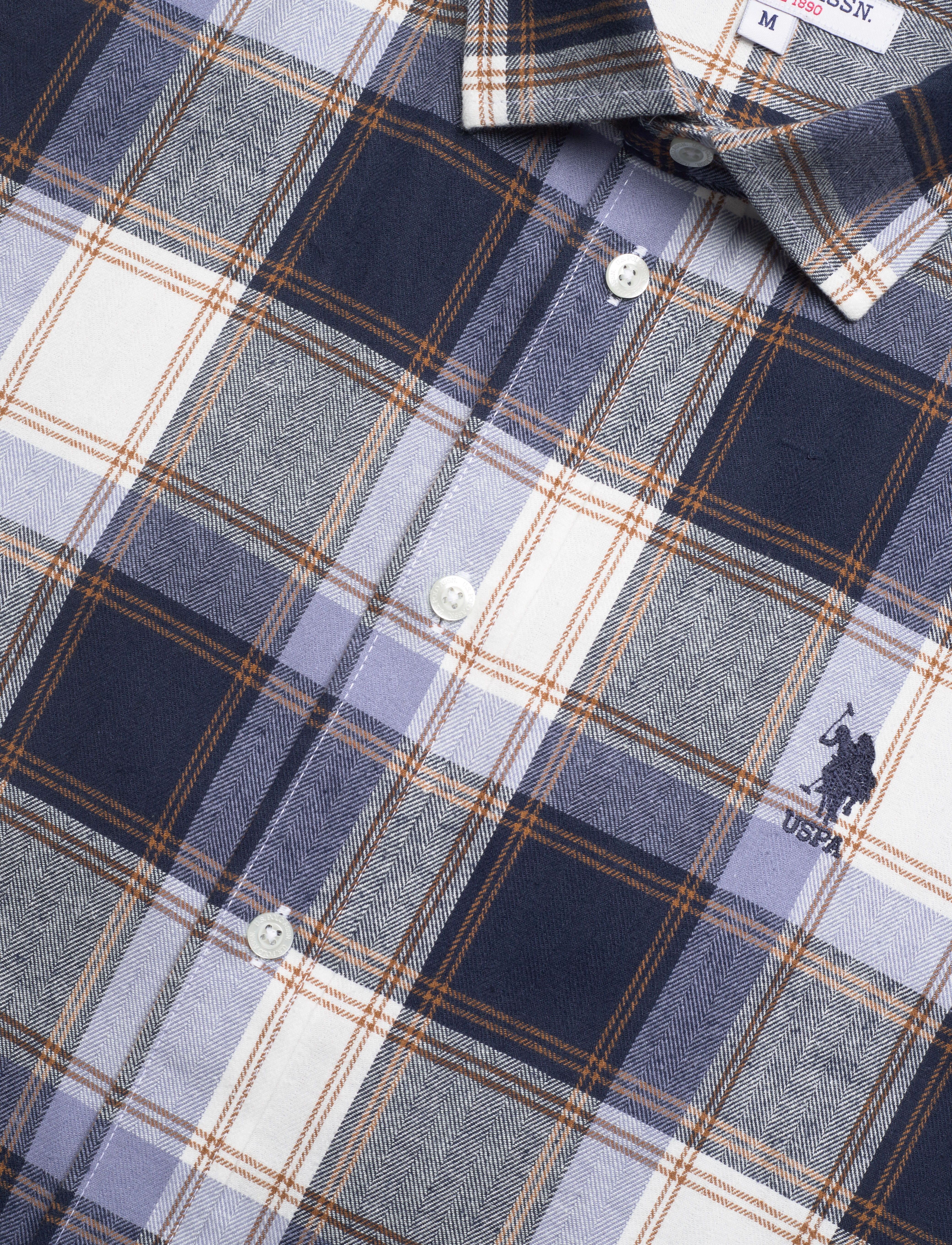 U.S. Polo Assn. - Gary reg Flannel USPA M SHIRT - cloud dancer - 3