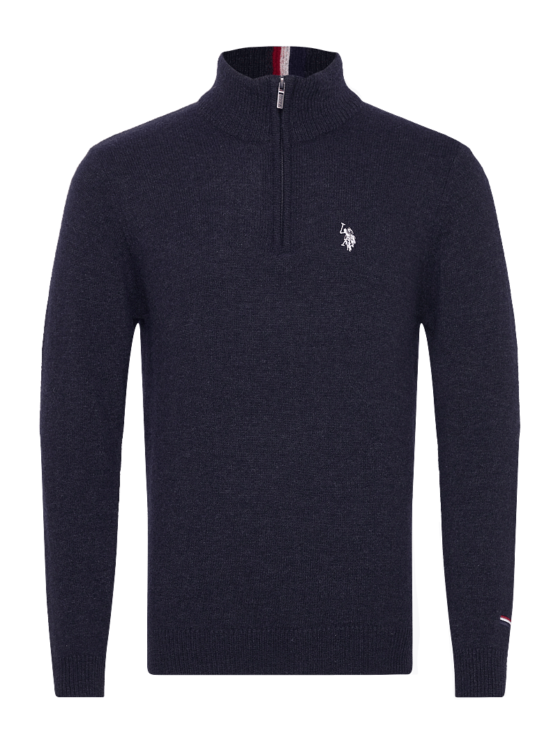U.S. Polo Assn. - KEVIN REG LW HZ USPA M KNIT - tõmblukk-kaelusega džemprid - 19-4020tcx dark sapphire - 0