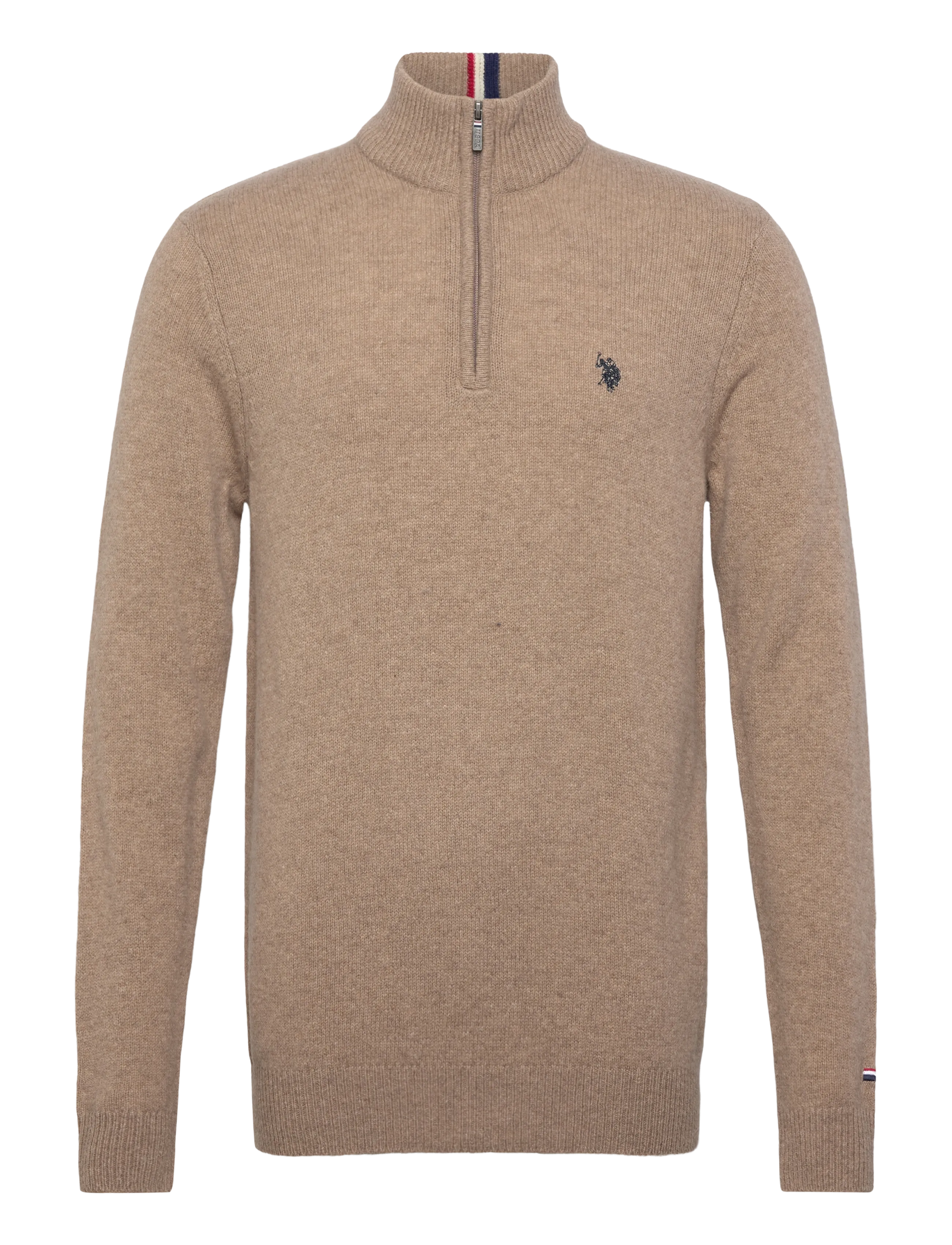 U.S. Polo Assn. KEVIN REG LW HZ USPA M KNIT - Kleidung - BROWN MÉLANGE / beige