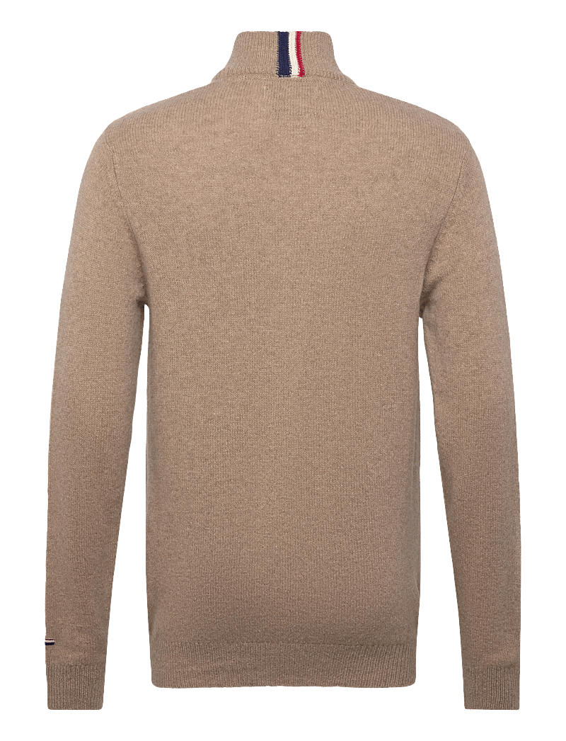 U.S. Polo Assn. - KEVIN REG LW HZ USPA M KNIT - pulls demi-zippés - brown mÉlange - 1