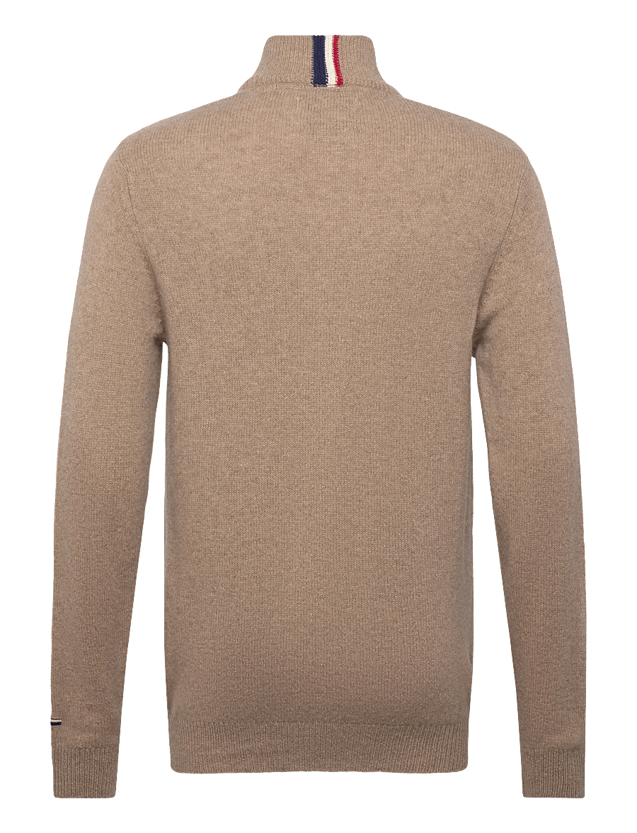 U.S. Polo Assn. - KEVIN REG LW HZ USPA M KNIT - halfzip strik - brown mÉlange - 1
