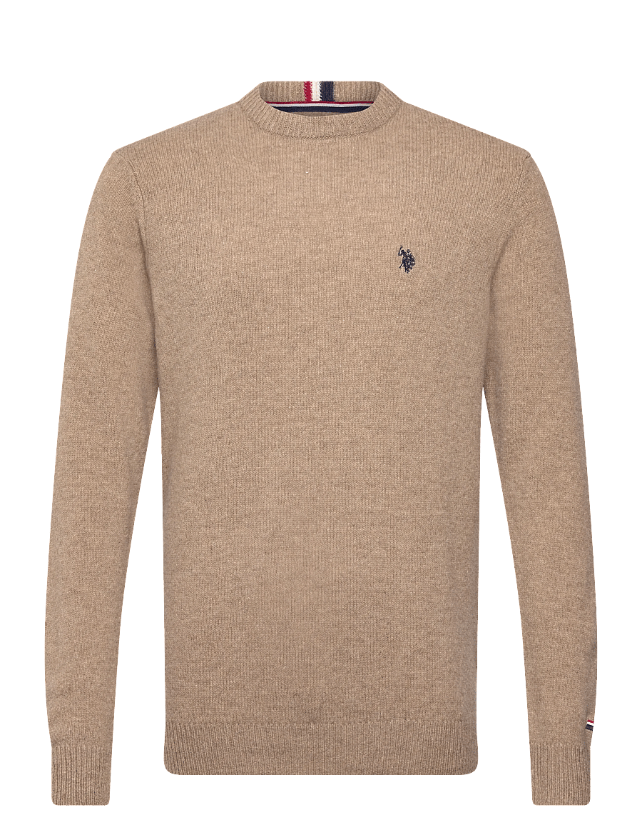 U.S. Polo Assn. - KETIL REG LW USPA M KNIT - round necks - brown melange - 0