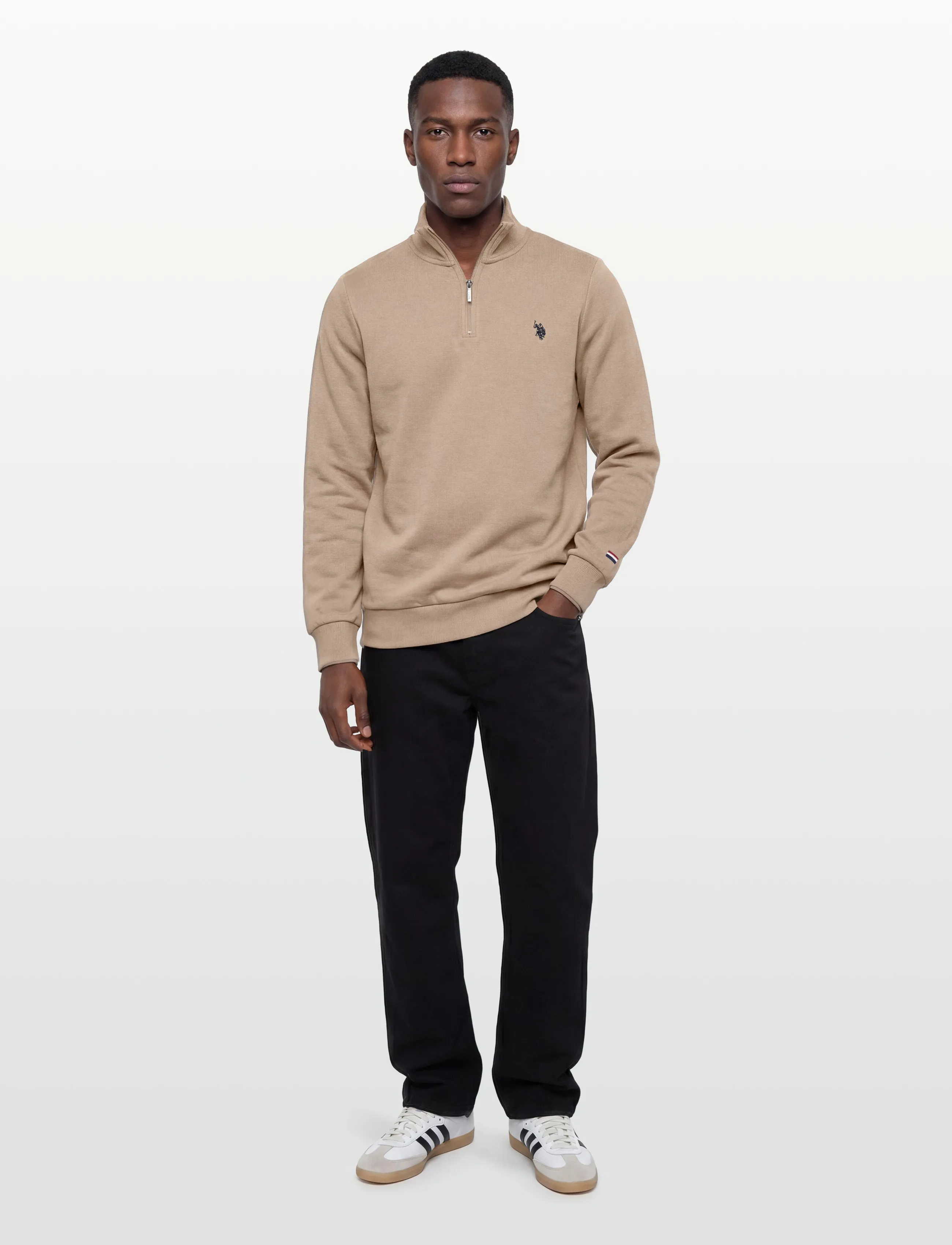 U.S. Polo Assn. KURT REG HZ USPA M SWEAT - Dressipluusid - 16-1104TCX CROCKERY / brown