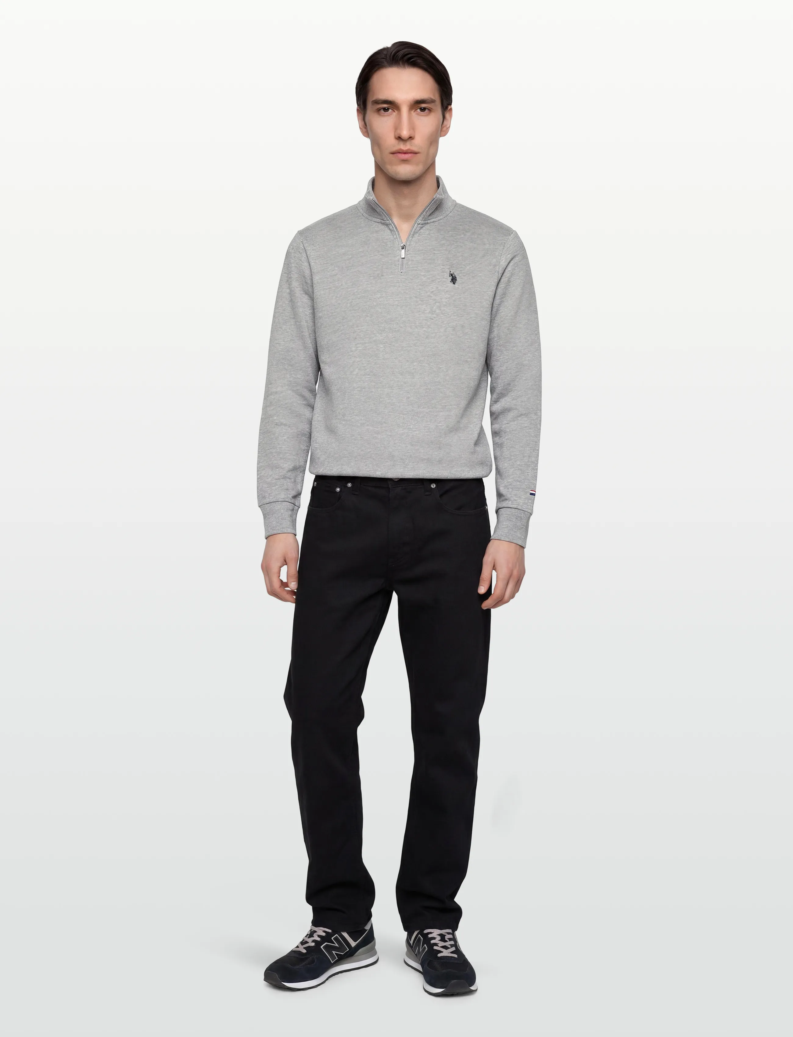 U.S. Polo Assn. KURT REG HZ USPA M SWEAT - Kollektionen - GREY MELANGE / grey