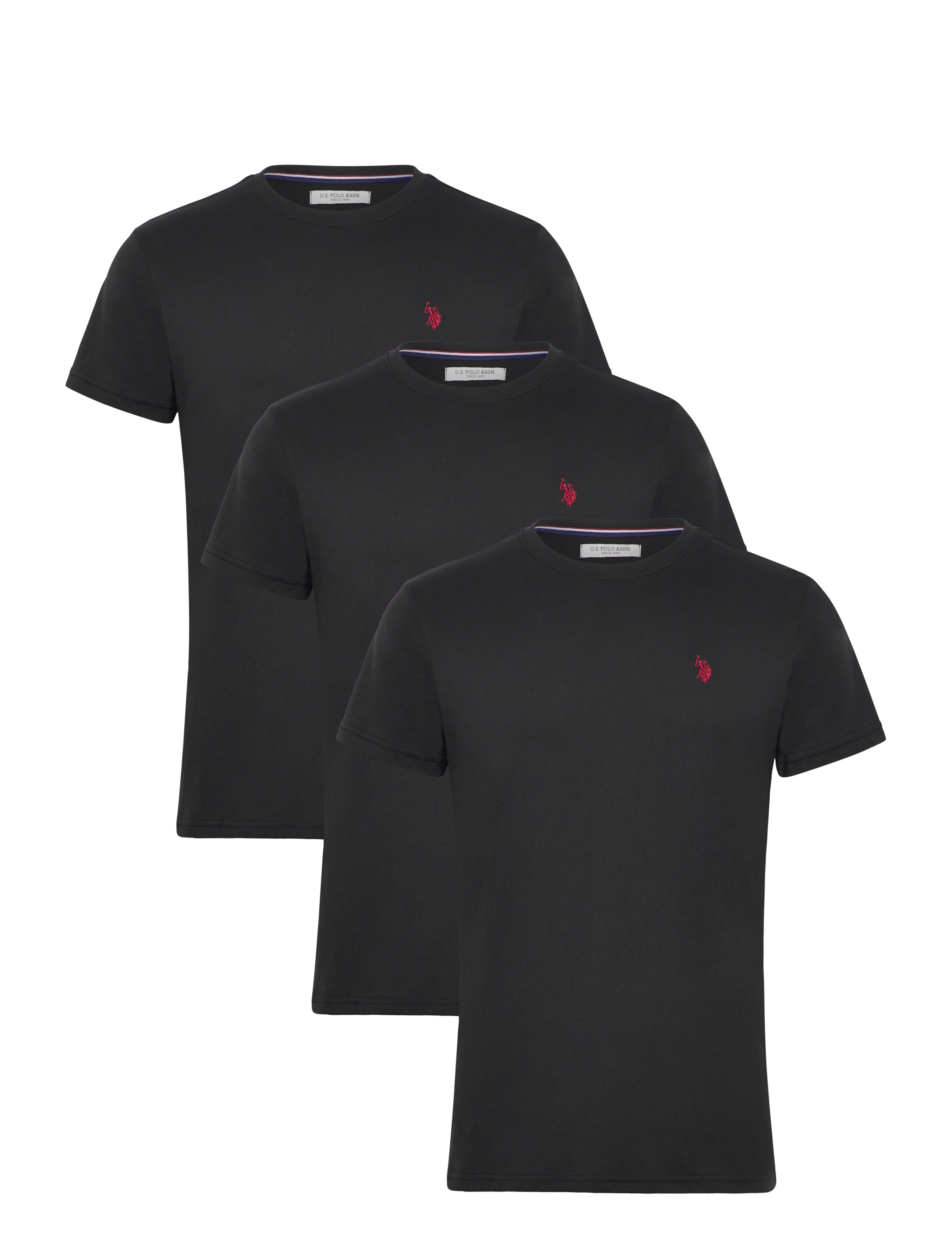 U.S. Polo Assn. USPA T-Shirt Arjun 3-Pack - T-shirts - 19-4004TCX TAP SHOE / black