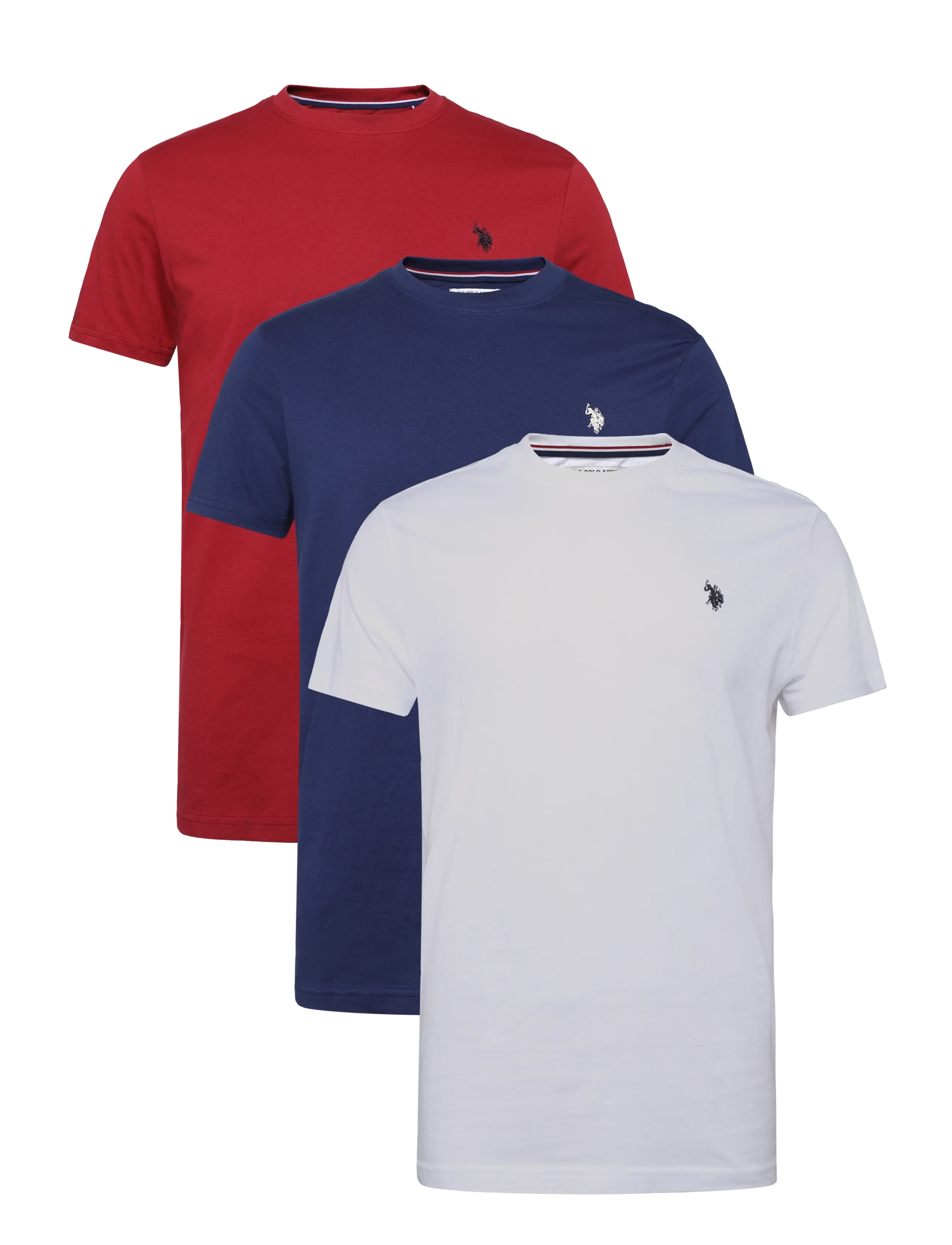 U.S. Polo Assn. USPA T-Shirt Arjun 3-Pack - U.S. Polo Assn. - WHITE/MEDIVALBLUE/TIBETANRED / white