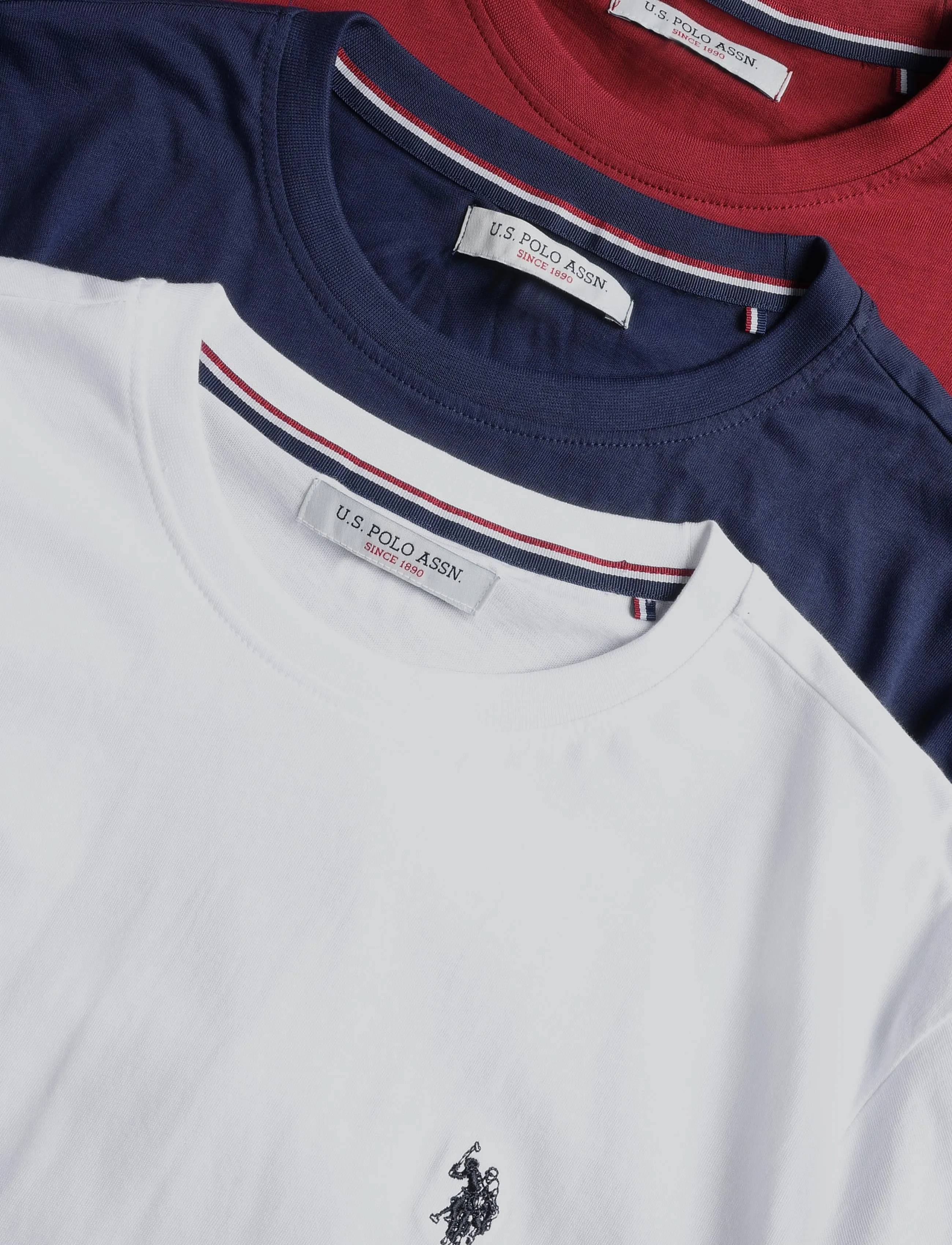 U.S. Polo Assn. - USPA T-Shirt Arjun 3-Pack - höstkläder - white/medivalblue/tibetanred - 2