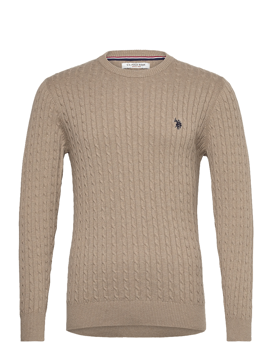 U.S. Polo Assn. - MADS REG COT USPA M KNIT - ronde hals - 16-1104tcx crockery melange - 1