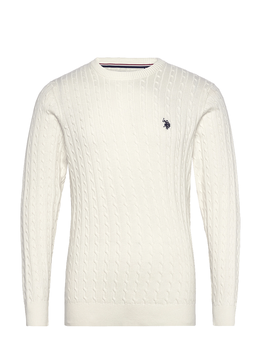U.S. Polo Assn. - MADS REG COT USPA M KNIT - Ümara kaelusega - cloud dancer - 1