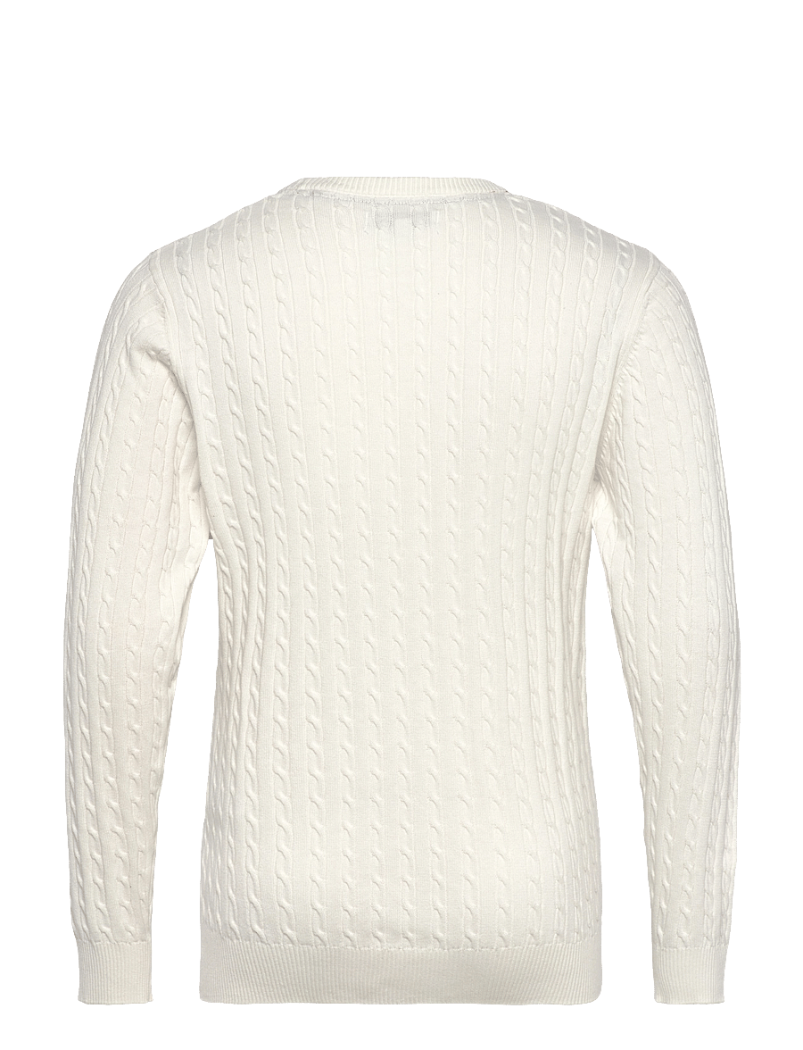 U.S. Polo Assn. - MADS REG COT USPA M KNIT - Ümara kaelusega - cloud dancer - 2