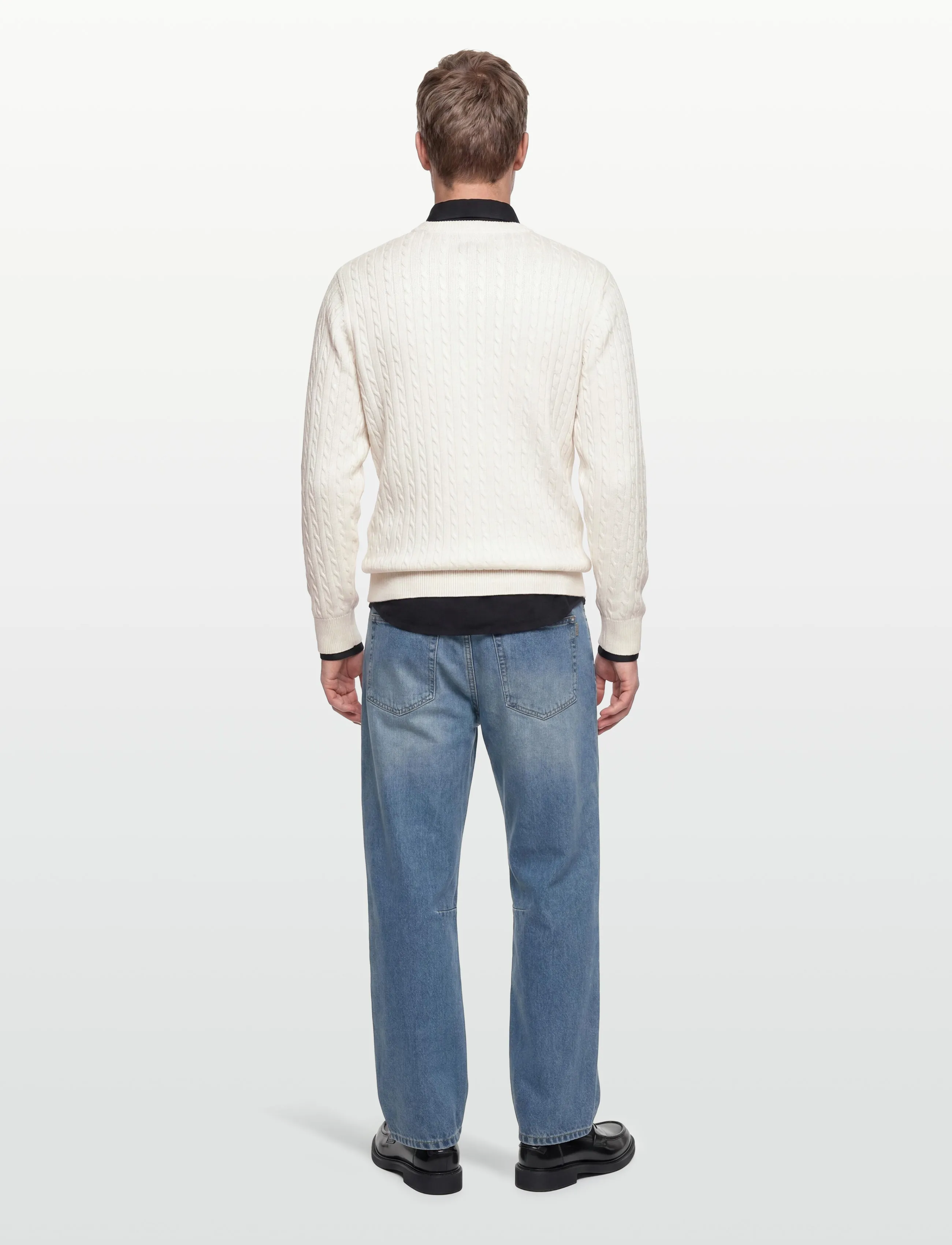 U.S. Polo Assn. - MADS REG COT USPA M KNIT - round necks - cloud dancer - 4