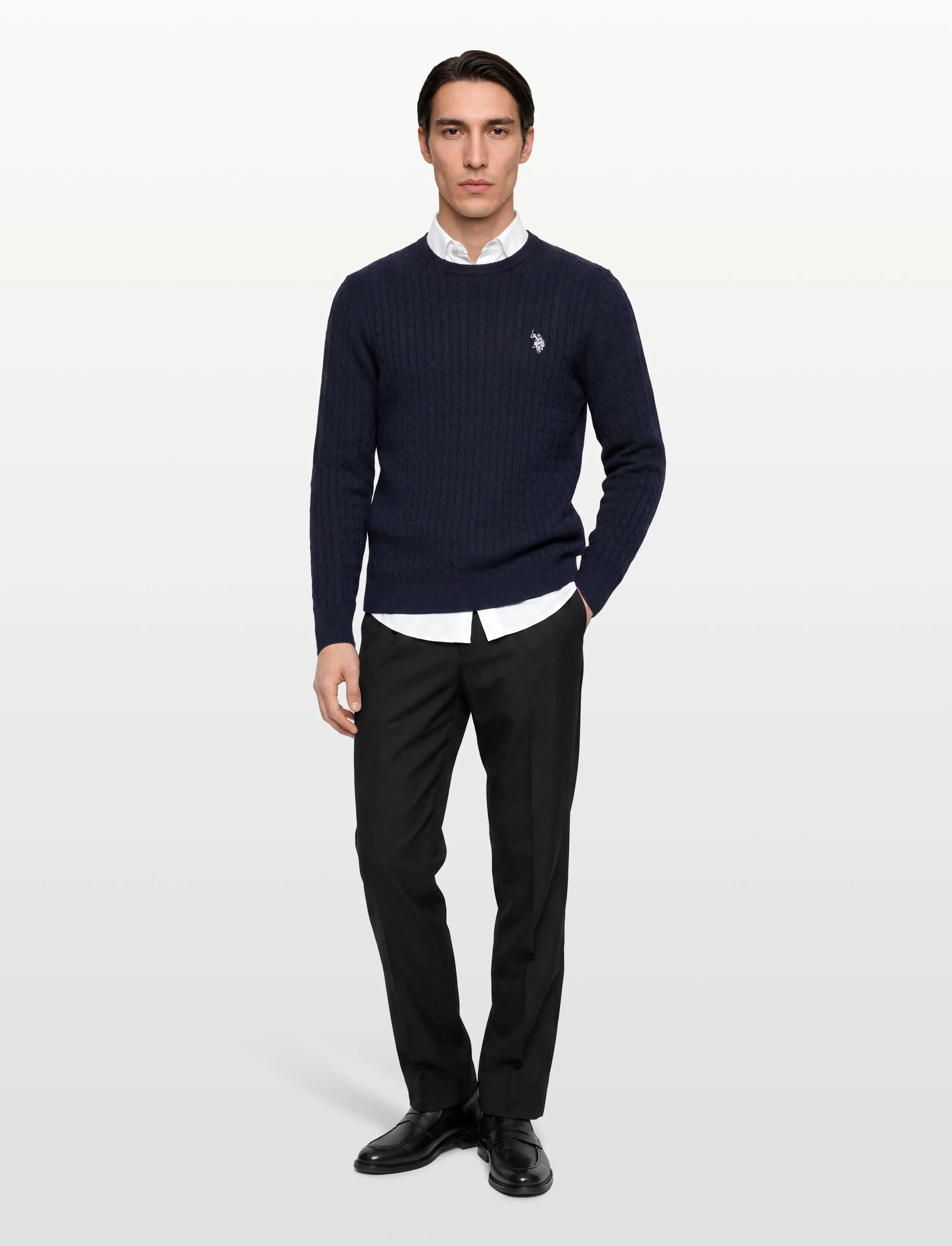 U.S. Polo Assn. - MADS REG COT USPA M KNIT - round necks - dark sapphire - 0
