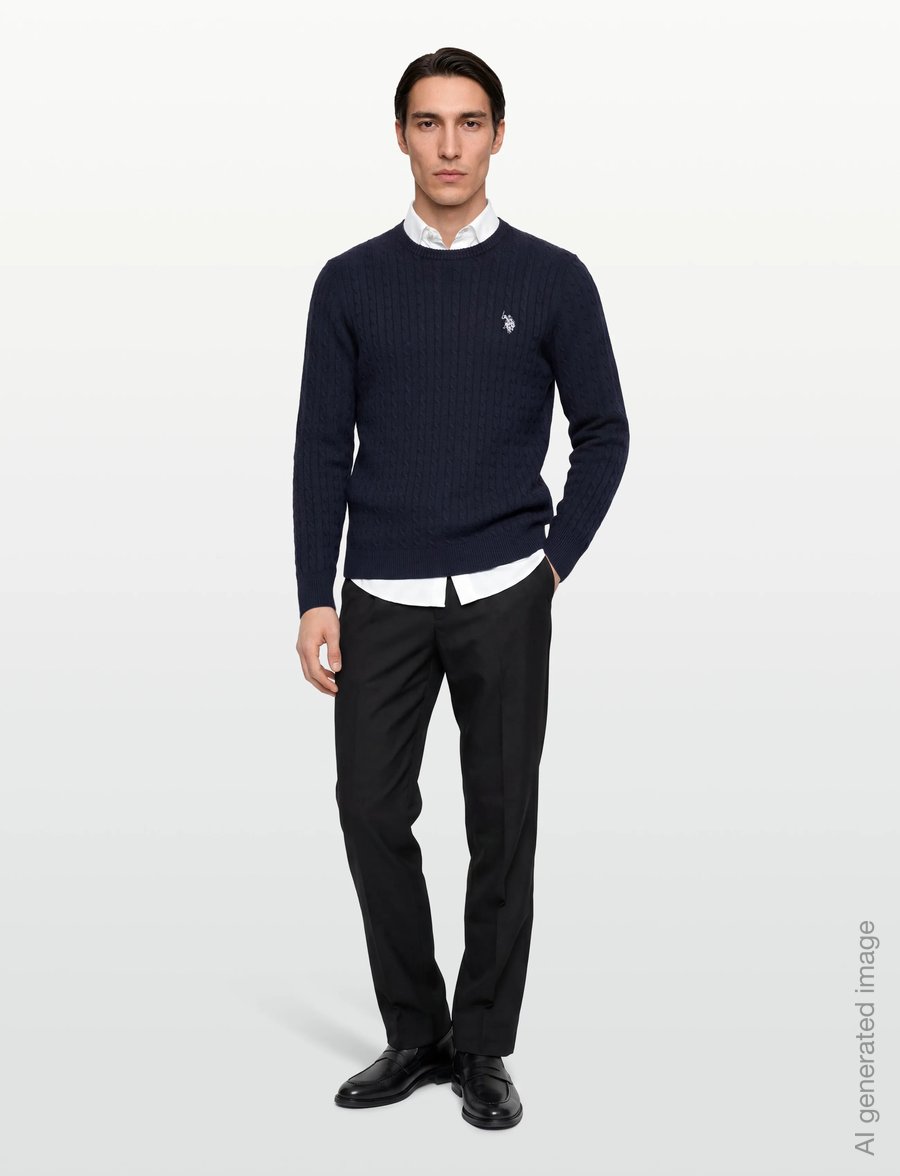 U.S. Polo Assn. - MADS REG COT USPA M KNIT - rund hals - dark sapphire - 0