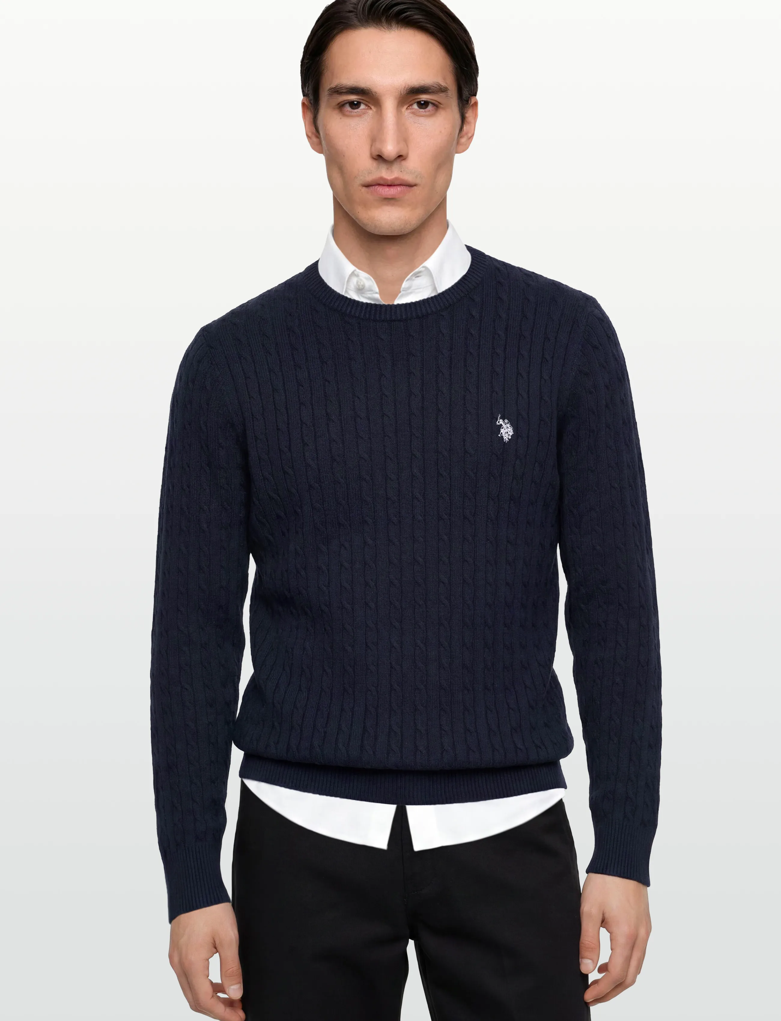 U.S. Polo Assn. - MADS REG COT USPA M KNIT - round necks - dark sapphire - 3