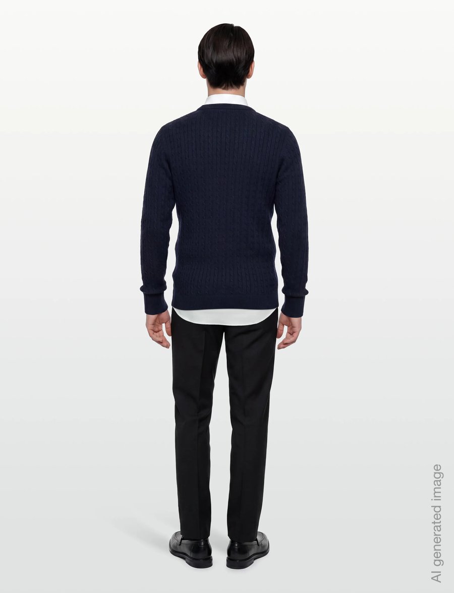 U.S. Polo Assn. - MADS REG COT USPA M KNIT - rund hals - dark sapphire - 4