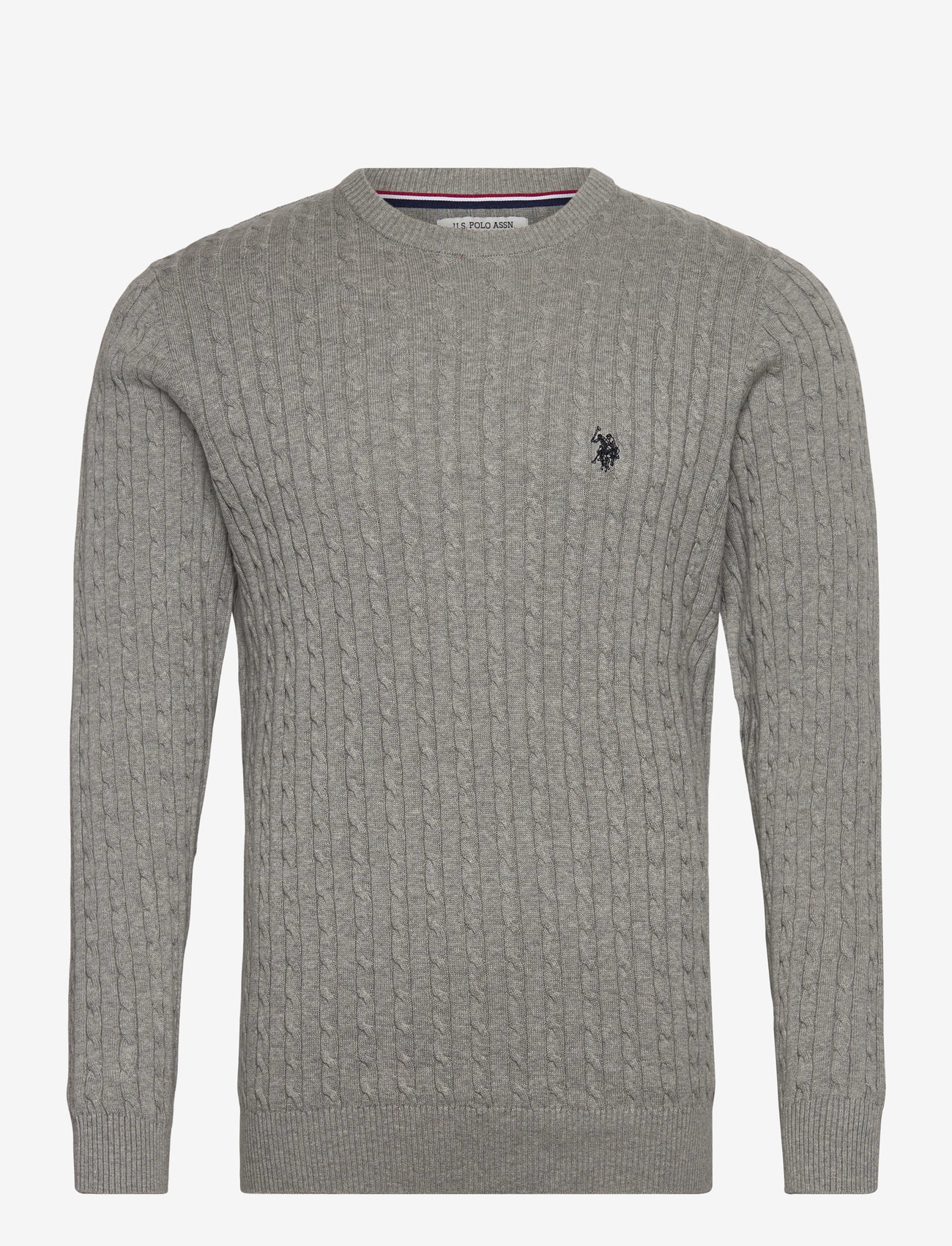 U.S. Polo Assn. - MADS REG COT USPA M KNIT - rund hals - greymelange - 0
