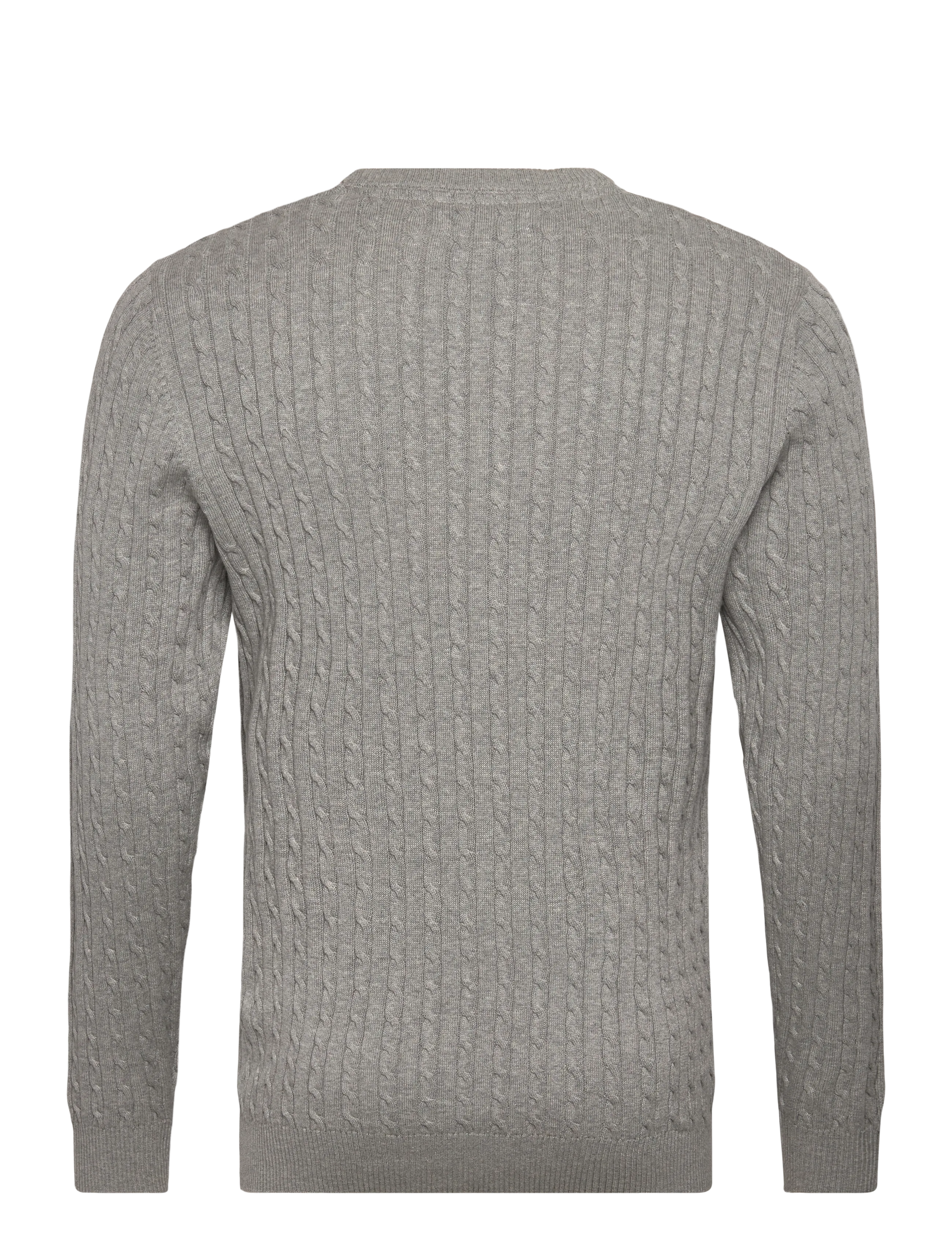 U.S. Polo Assn. - MADS REG COT USPA M KNIT - rund hals - greymelange - 1