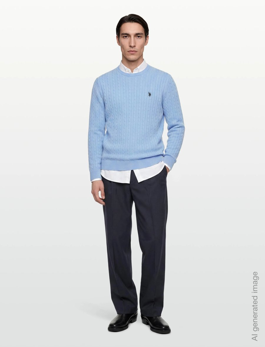 U.S. Polo Assn. - MADS REG COT USPA M KNIT - rundhals - placid blue - 0