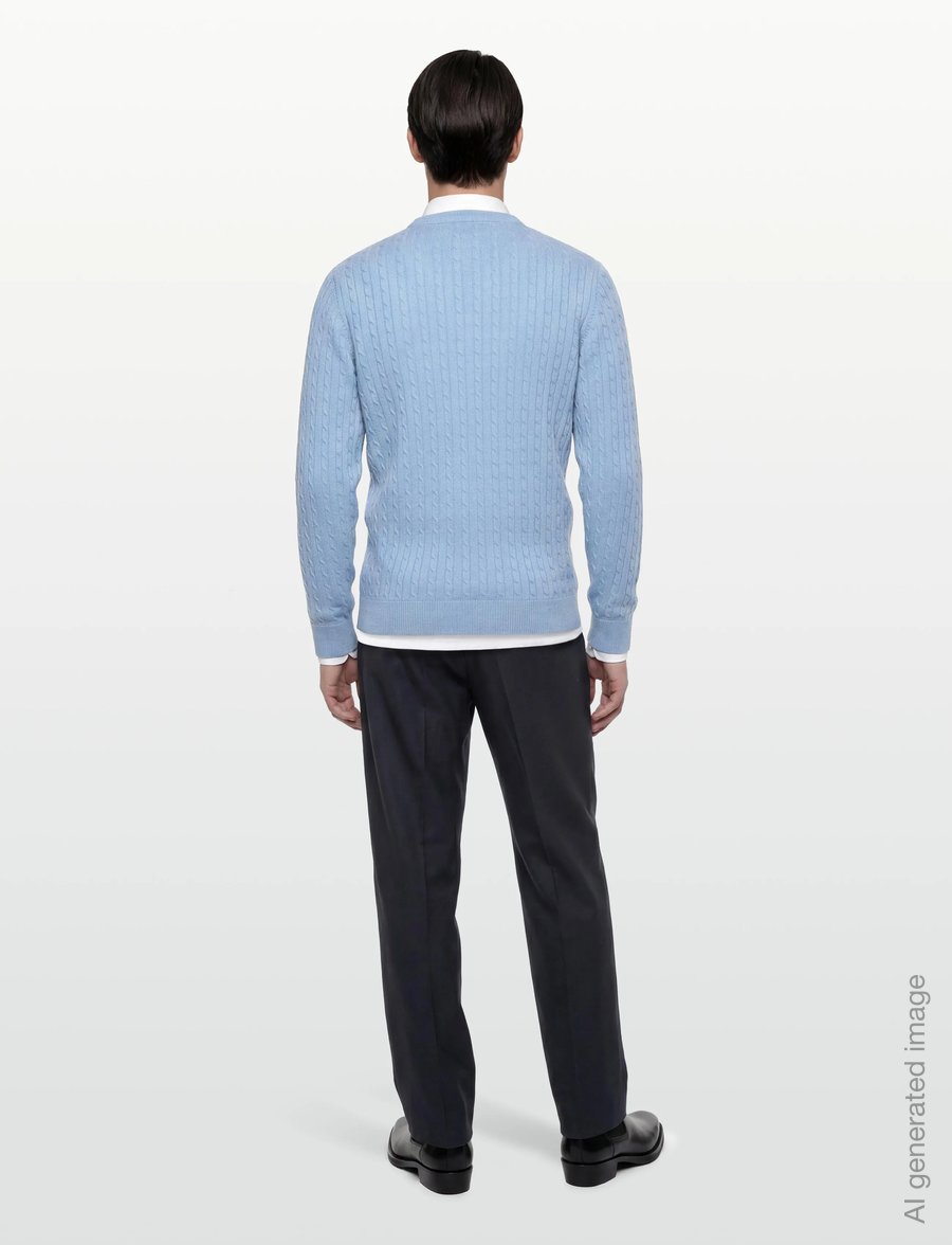 U.S. Polo Assn. - MADS REG COT USPA M KNIT - rundhals - placid blue - 4