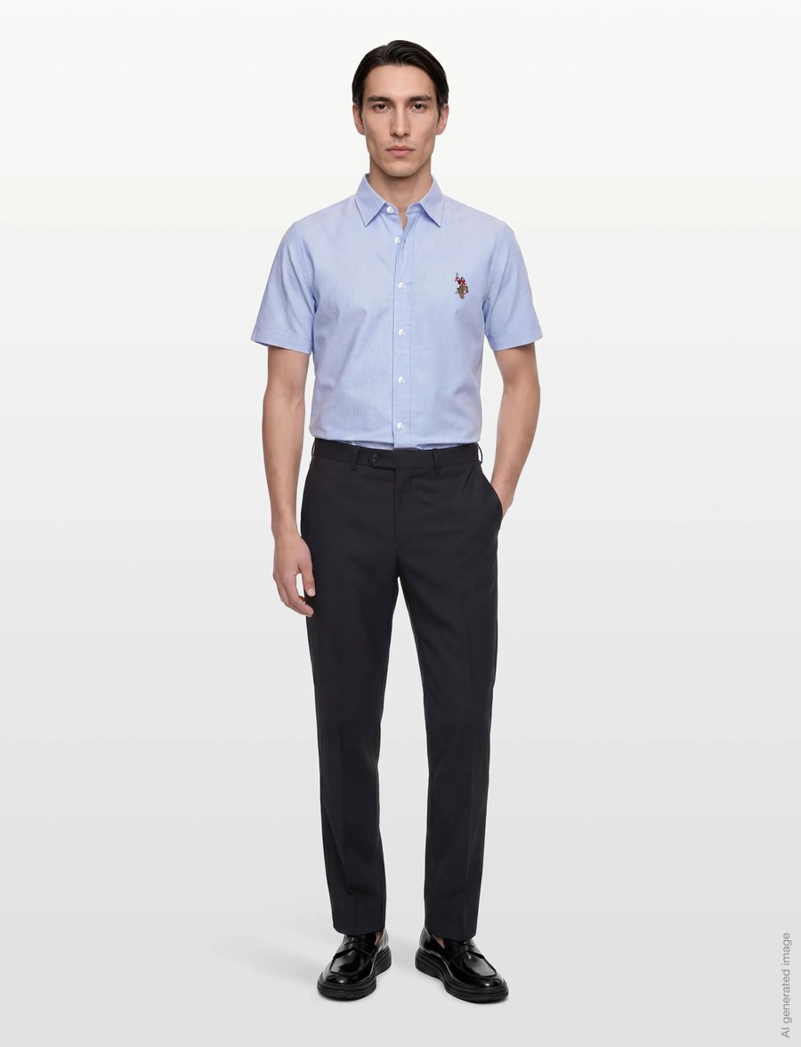 U.S. Polo Assn. - NATAN REG SF USPA M SHIRT - kortærmede skjorter - light blue - 0