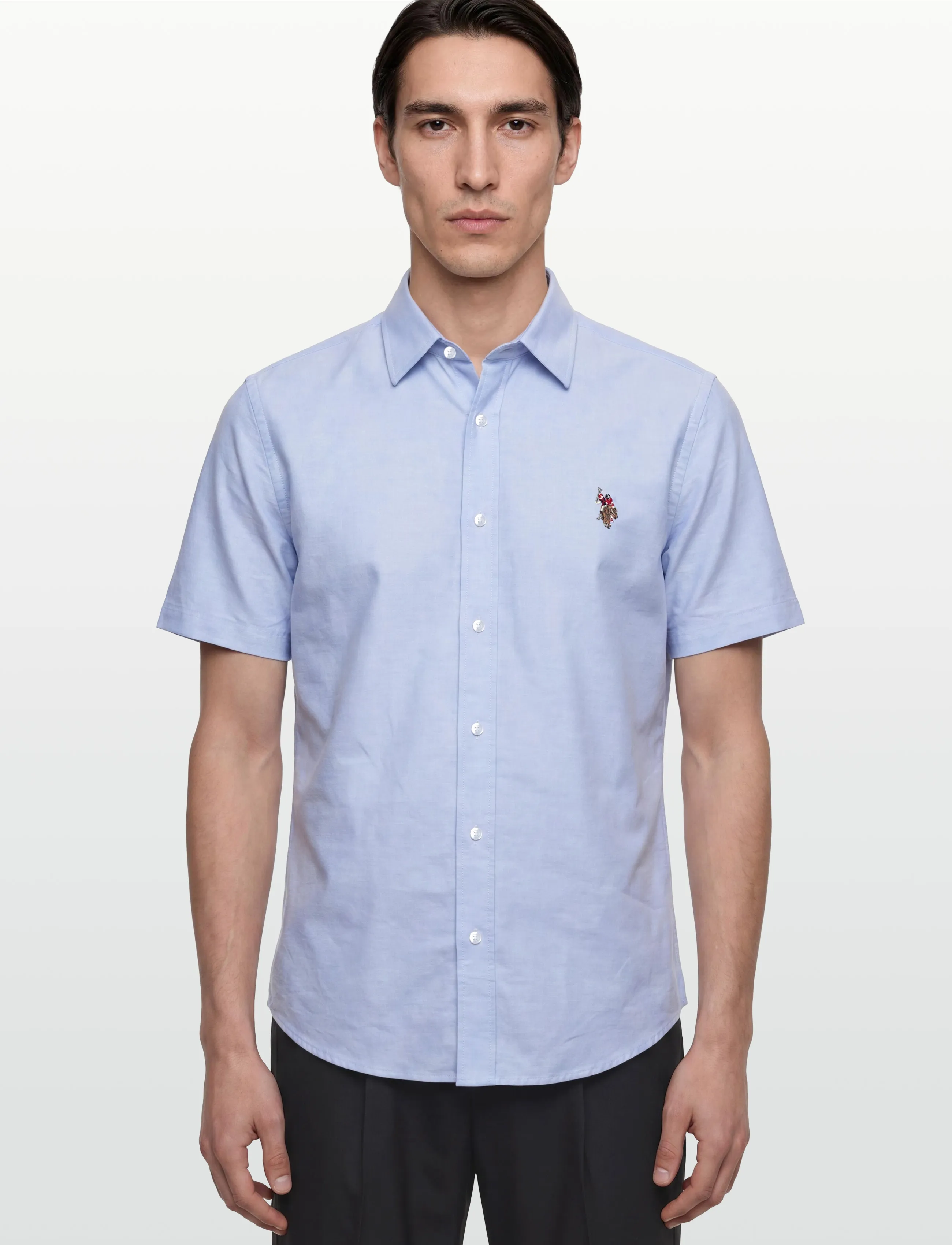 U.S. Polo Assn. - NATAN REG SF USPA M SHIRT - kortærmede skjorter - light blue - 3