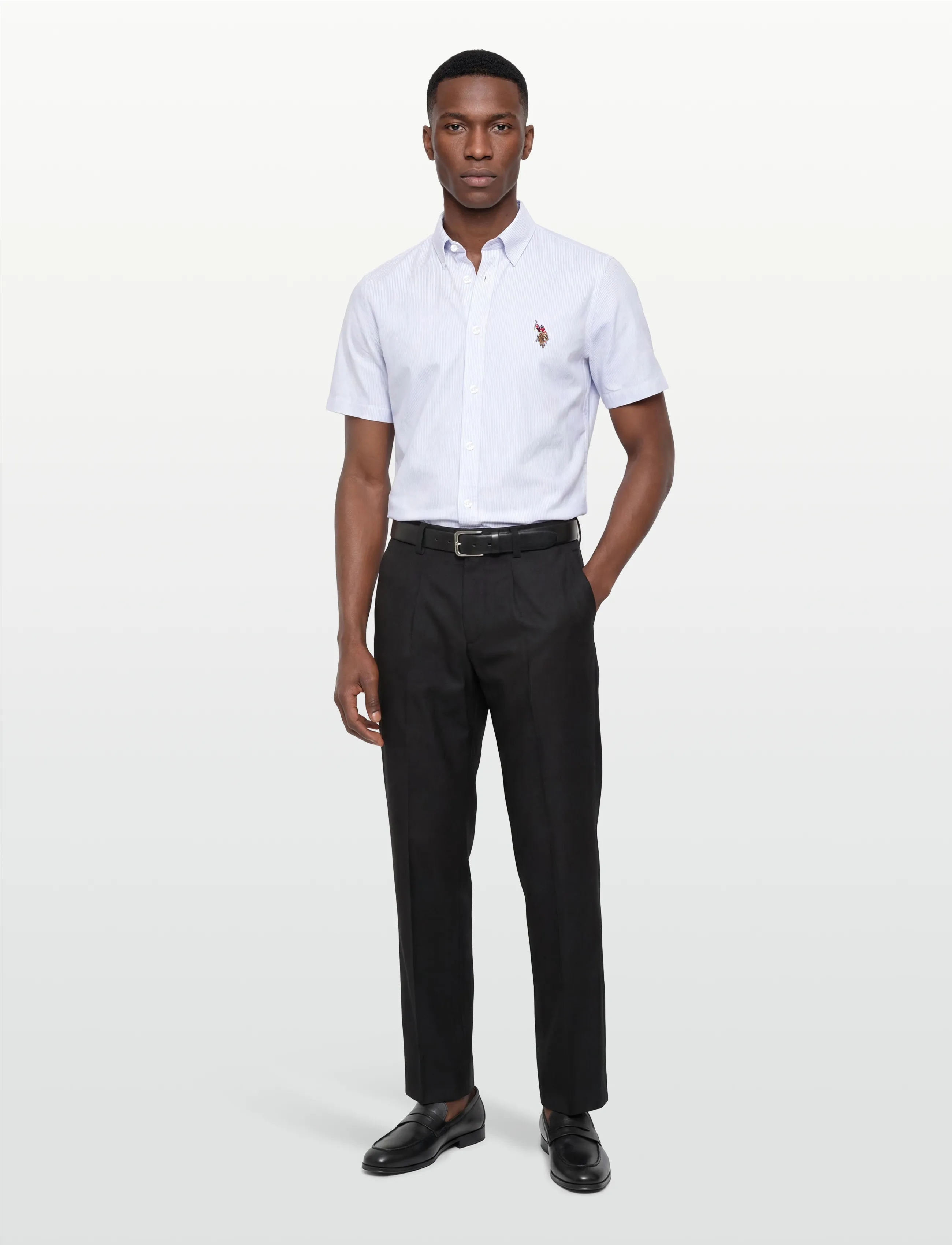 U.S. Polo Assn. Natan Reg Sf Uspa M Shirt, M, Blue, Skjorter > Kortærmede Shirts, Herre