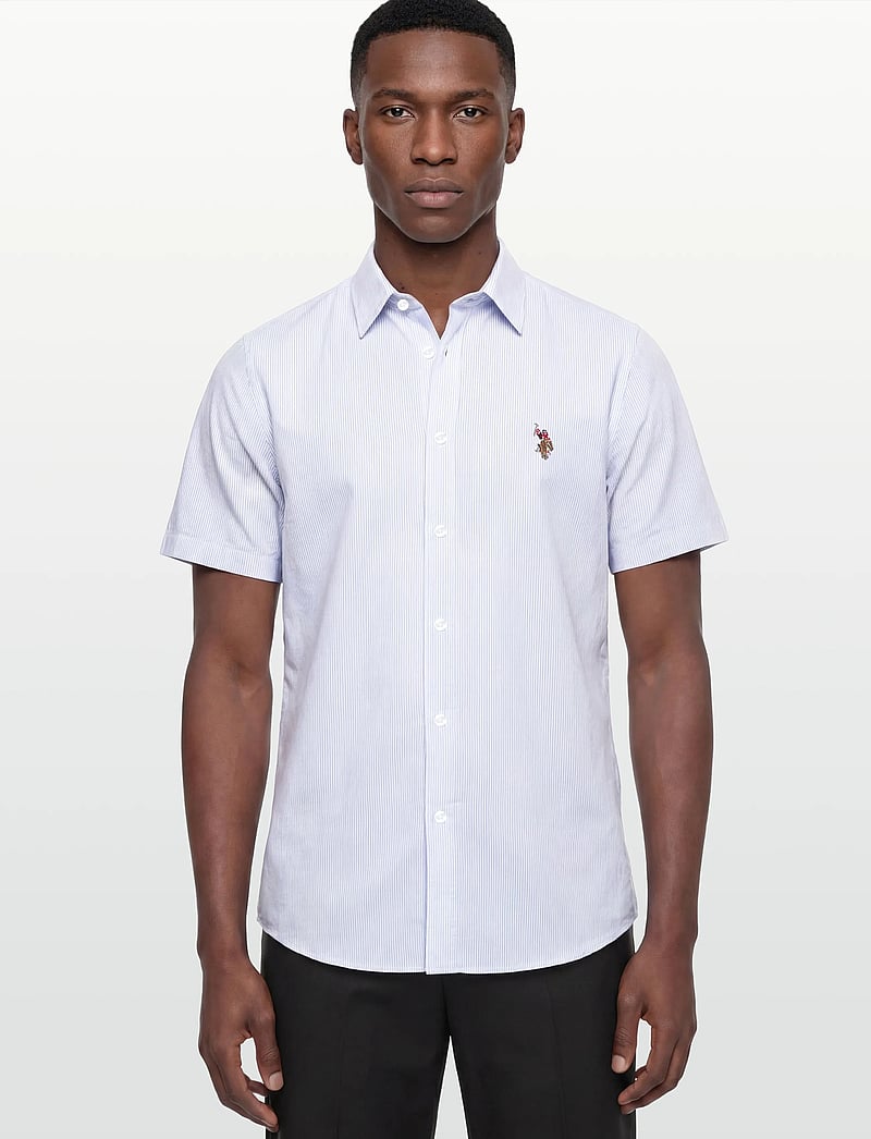 U.S. Polo Assn. - NATAN REG SF USPA M SHIRT - krótki rękaw - lt.blue stripe - 3