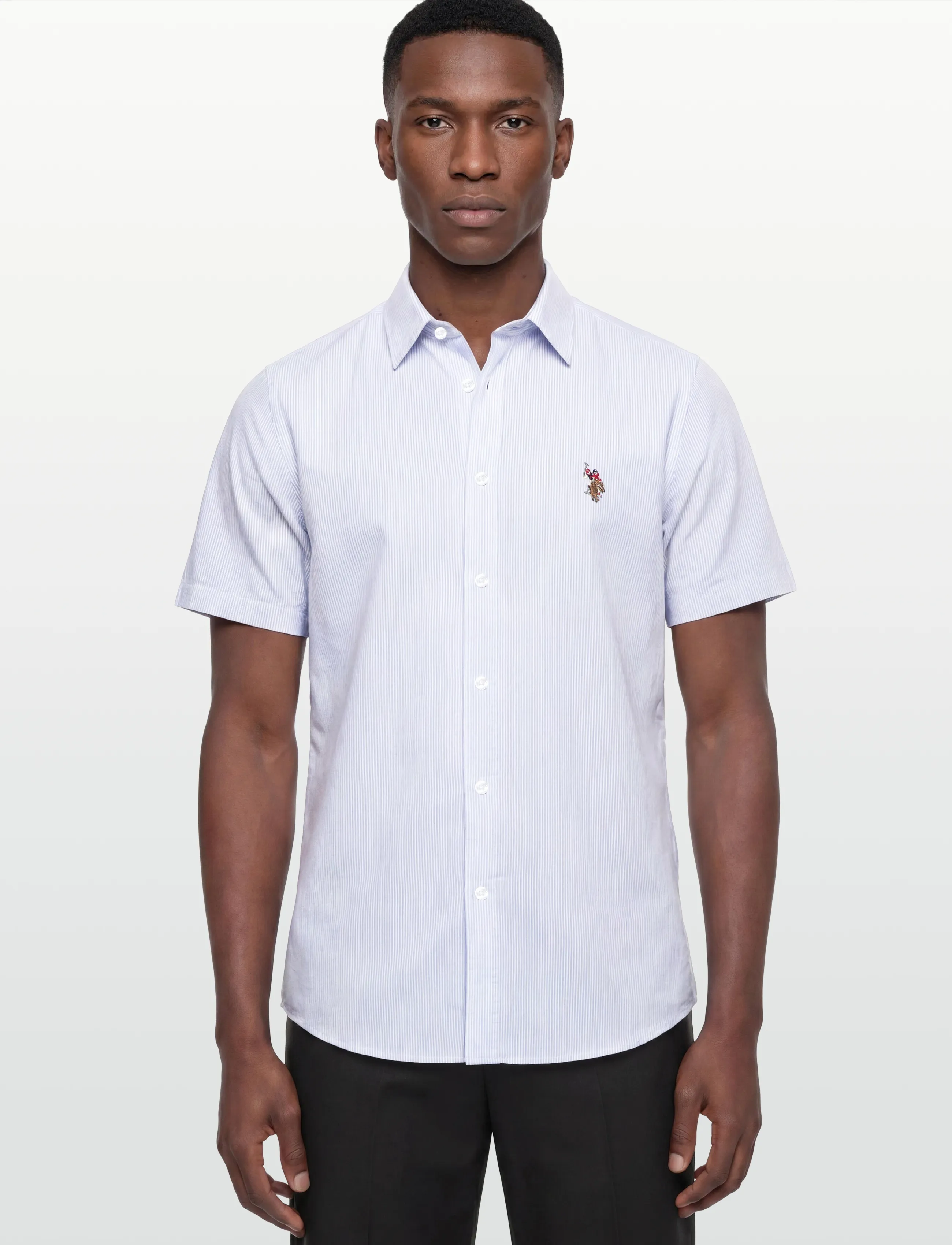 U.S. Polo Assn. - NATAN REG SF USPA M SHIRT - kortærmede skjorter - lt.blue stripe - 3