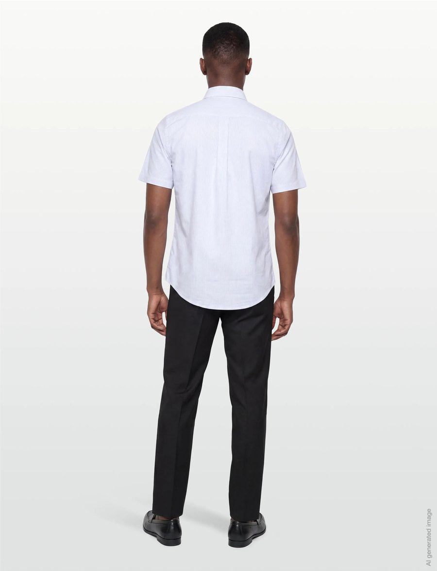U.S. Polo Assn. - NATAN REG SF USPA M SHIRT - kortærmede skjorter - lt.blue stripe - 4