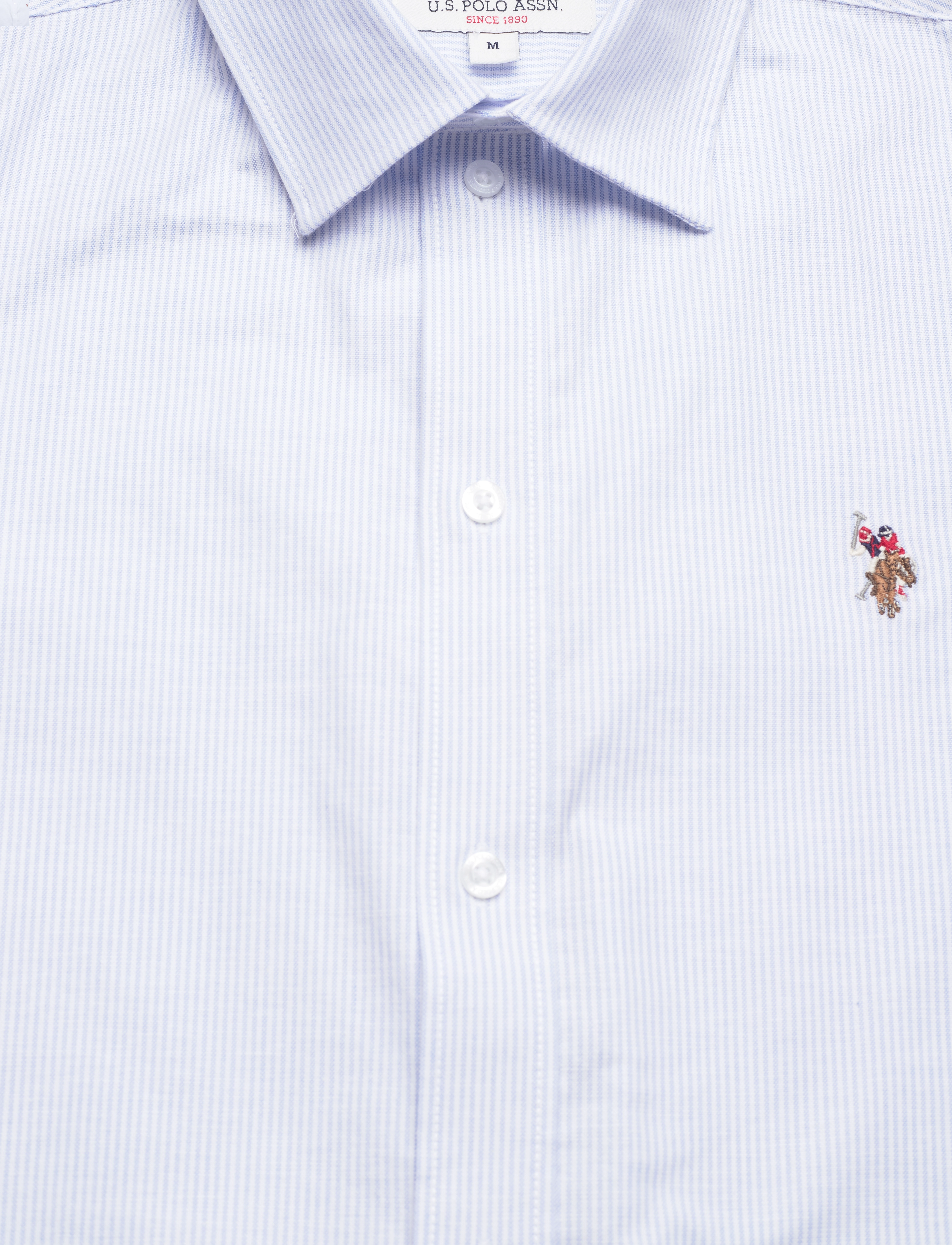 U.S. Polo Assn. - NATAN REG SF USPA M SHIRT - kortærmede skjorter - lt.blue stripe - 5