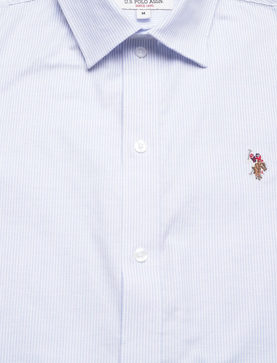U.S. Polo Assn. - NATAN REG SF USPA M SHIRT - kortærmede skjorter - lt.blue stripe - 5