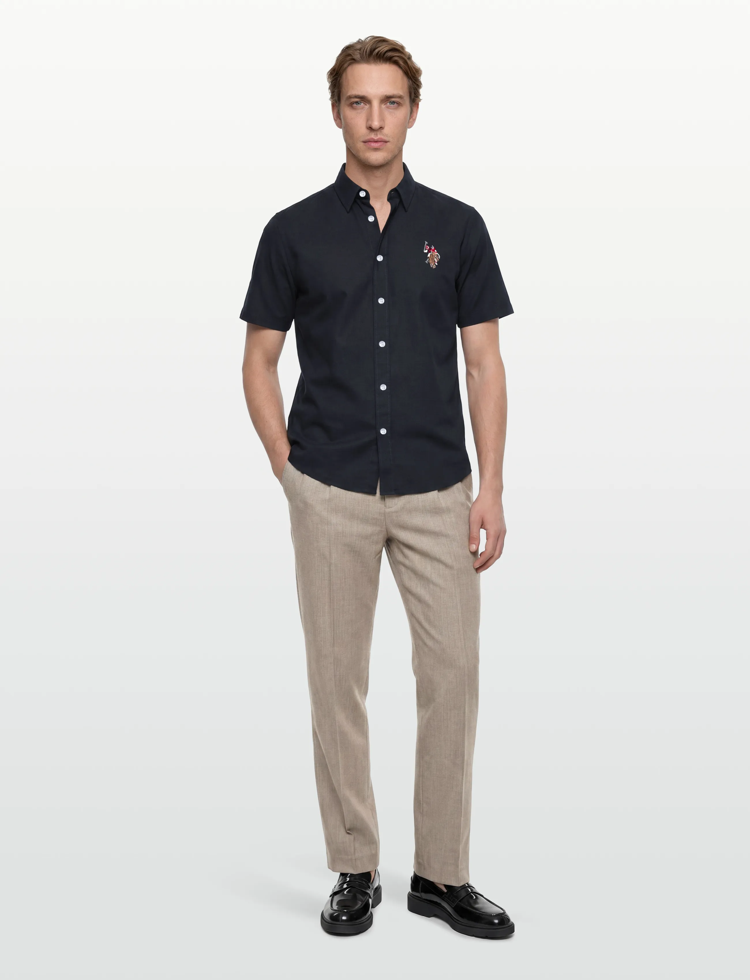 U.S. Polo Assn. Natan Reg Sf Uspa M Shirt, M, Navy, Skjorter > Kortærmede Shirts, Herre