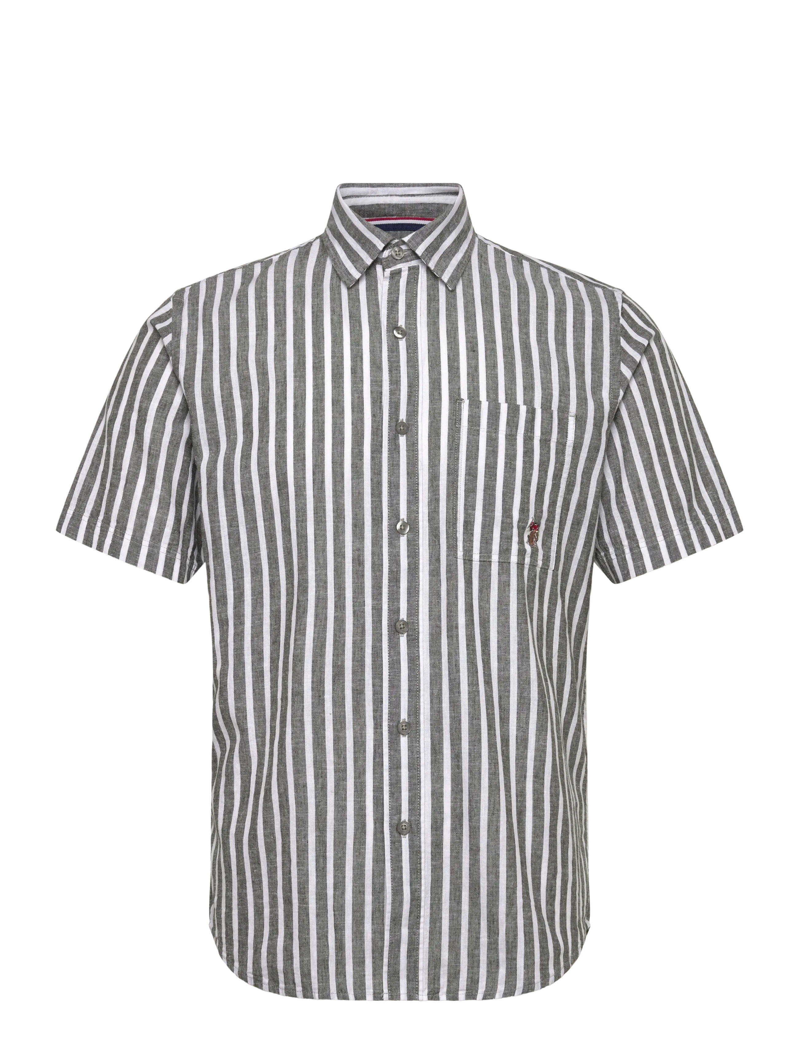 U.S. Polo Assn. MARLI REG COT LI USPA M SHIRT - Kortærmede skjorter - 19-0414TCX FOREST NIGHT / grey