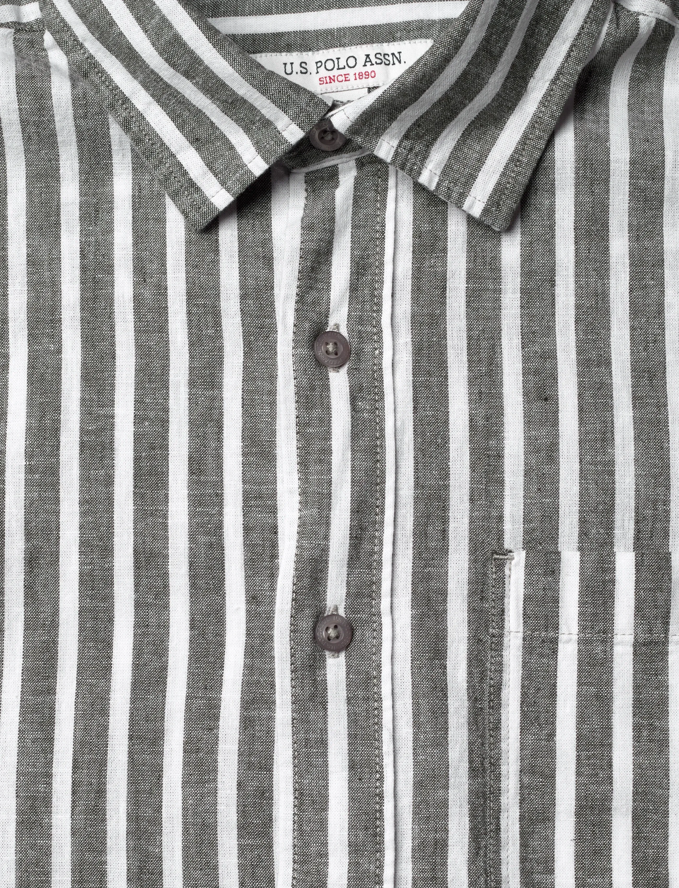 U.S. Polo Assn. - MARLI REG COT LI USPA M SHIRT - pellavakauluspaidat - 19-0414tcx forest night - 5
