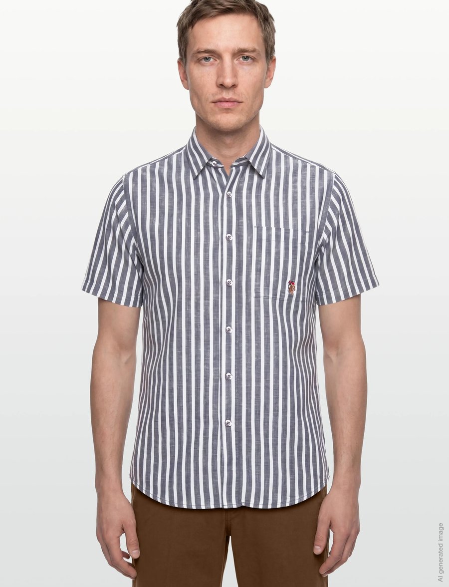 U.S. Polo Assn. - MARLI REG COT LI USPA M SHIRT - leinenhemden - 19-4020tcx dark sapphire - 3