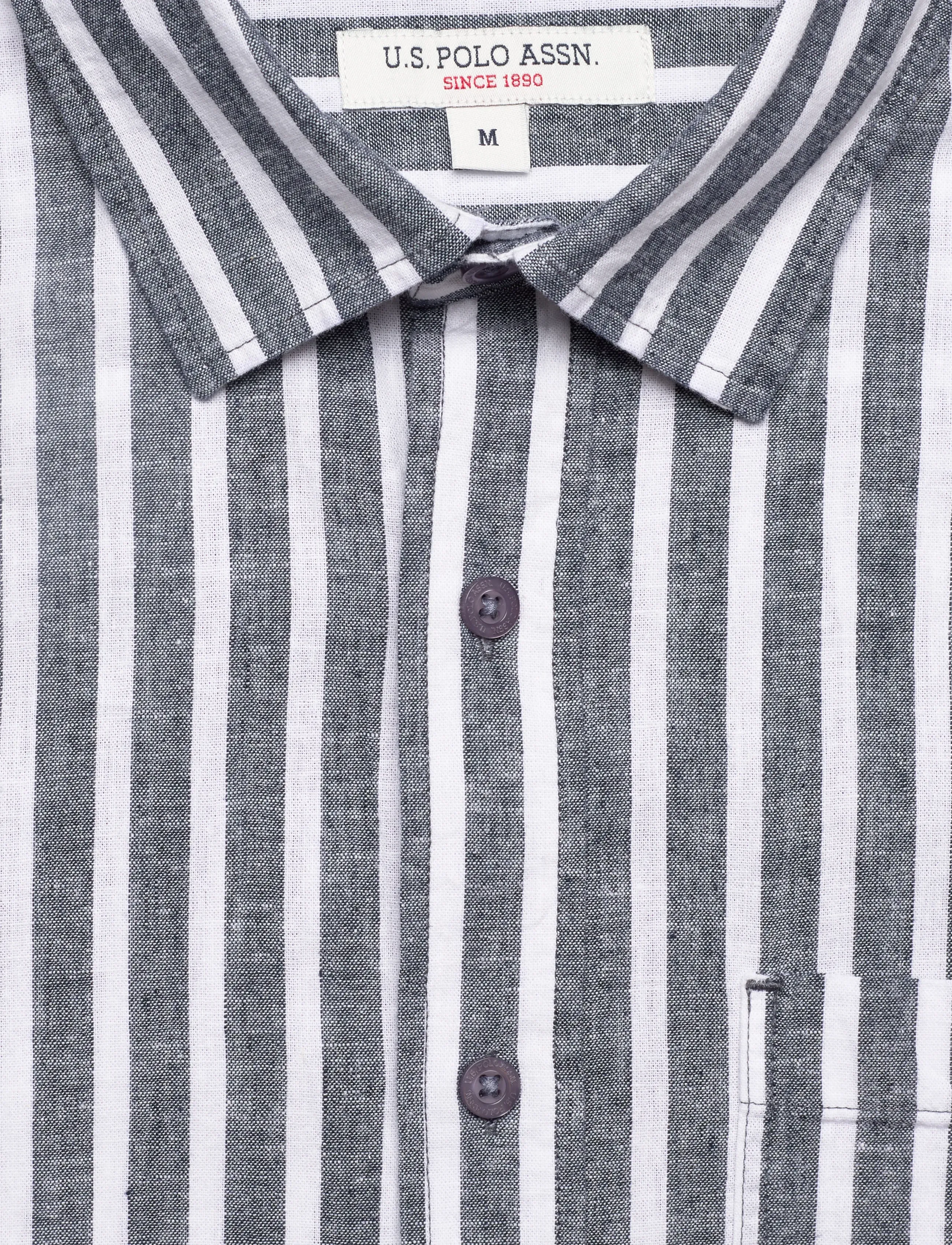 U.S. Polo Assn. - MARLI REG COT LI USPA M SHIRT - linen shirts - 19-4020tcx dark sapphire - 5